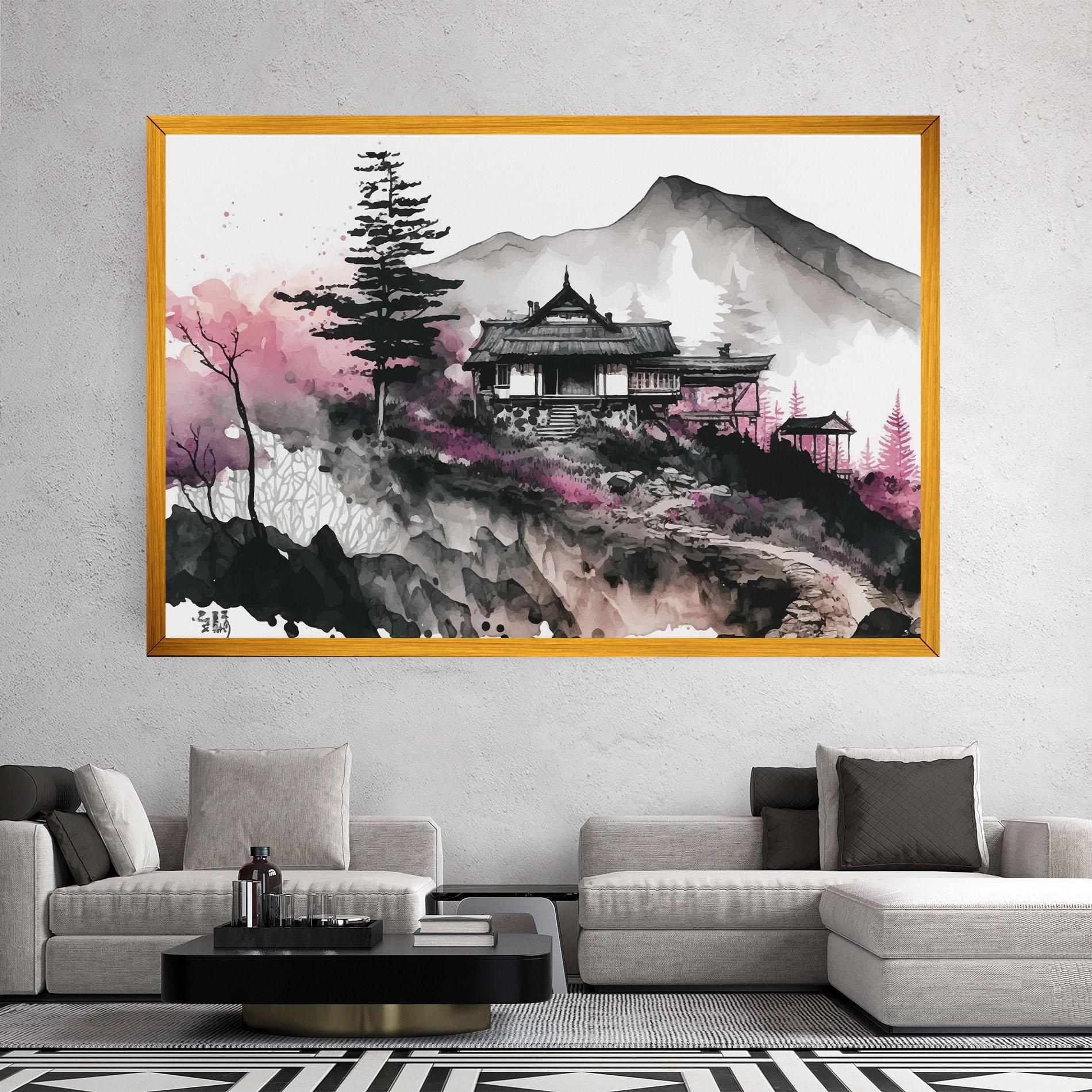 Vászonkép Japanese Temple Art mockup 2