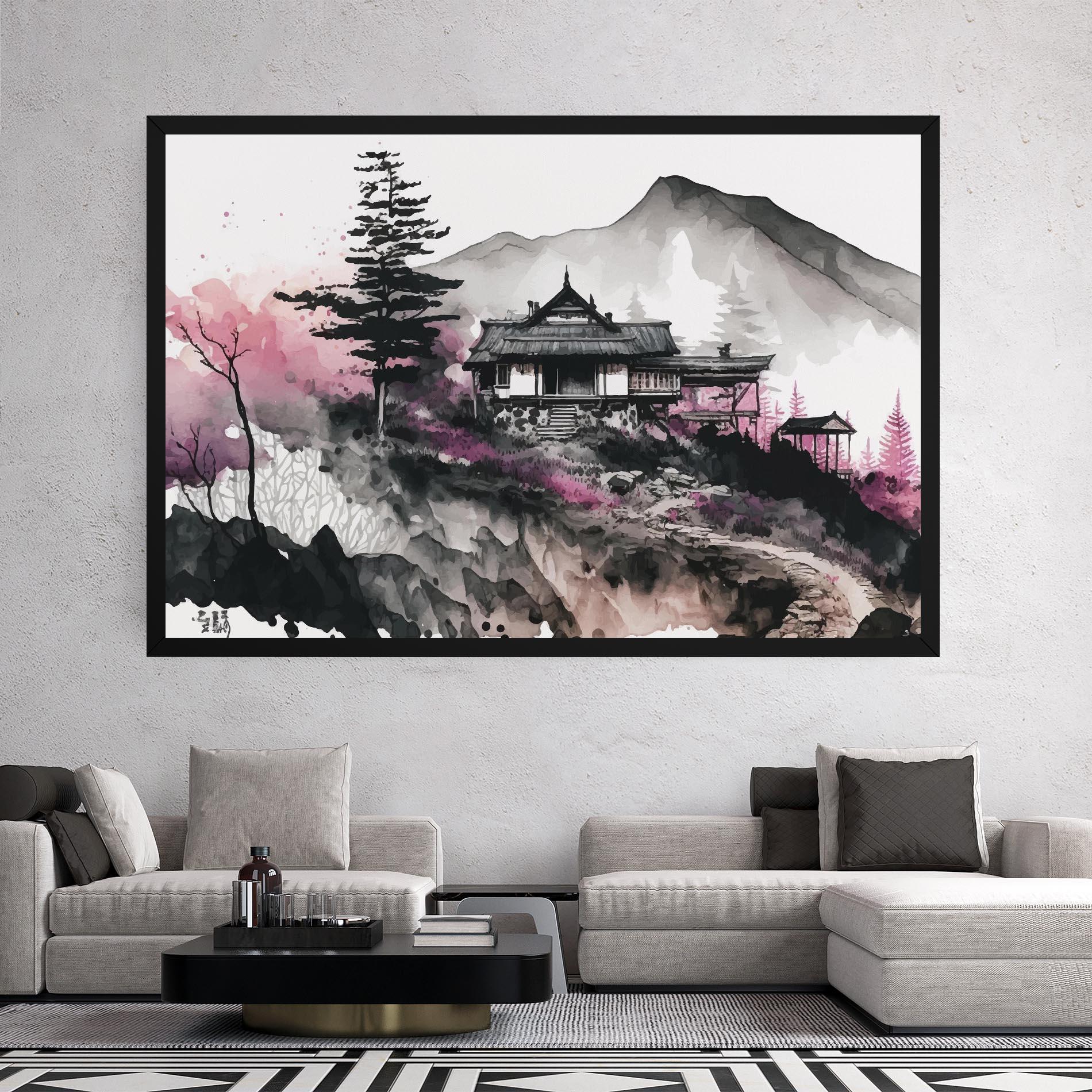 Vászonkép Japanese Temple Art mockup 2