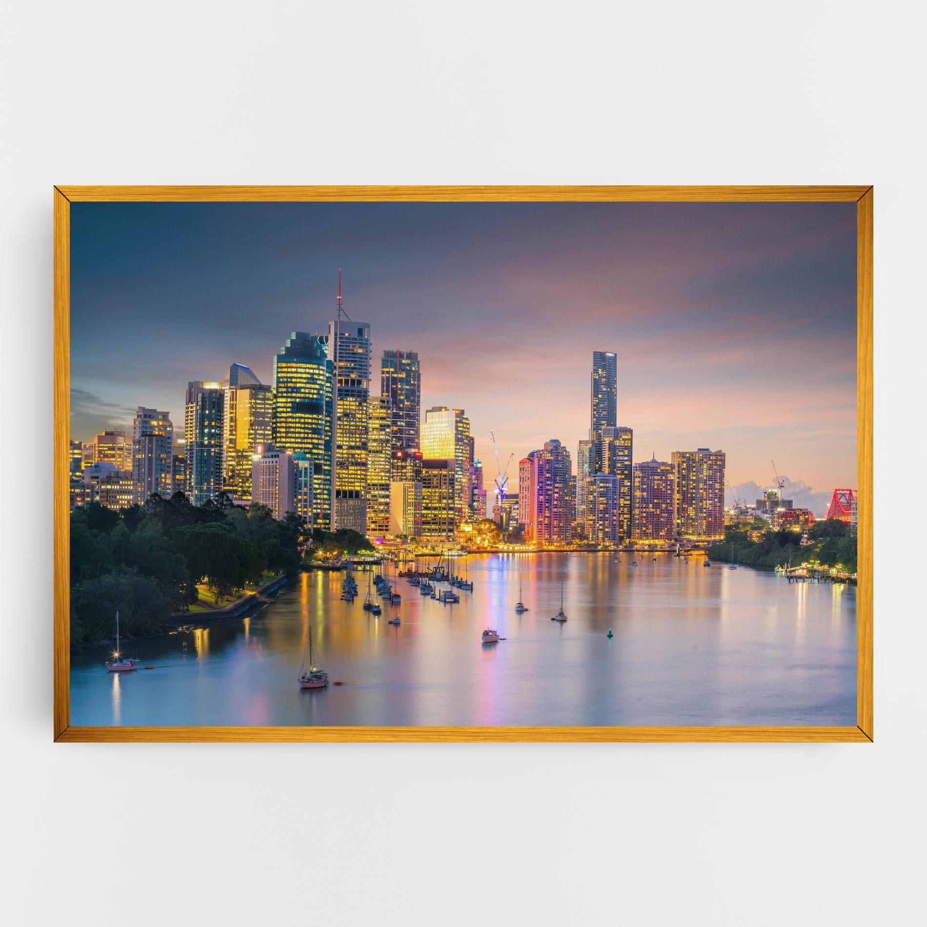 Vászonkép Brisbane City Skyline mockup 0