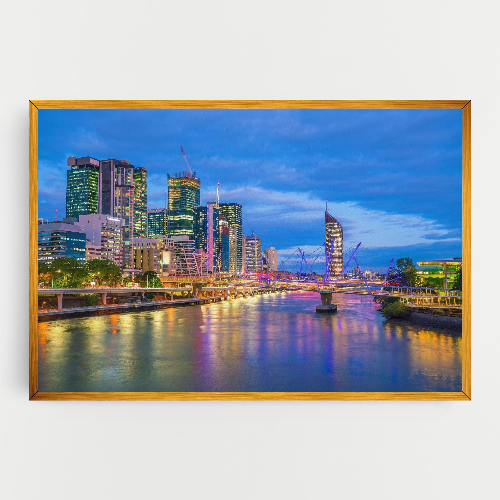 Vászonkép Brisbane Skyline View mockup 0