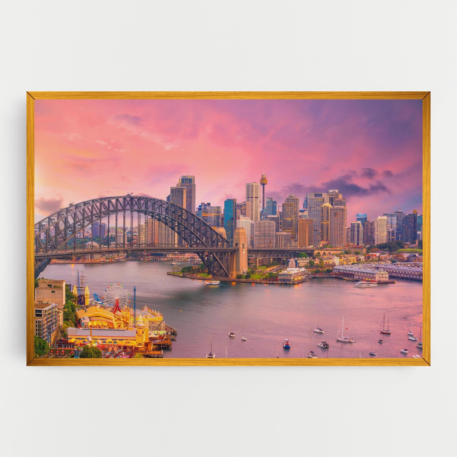 Vászonkép Pink Sydney Skyline mockup 0