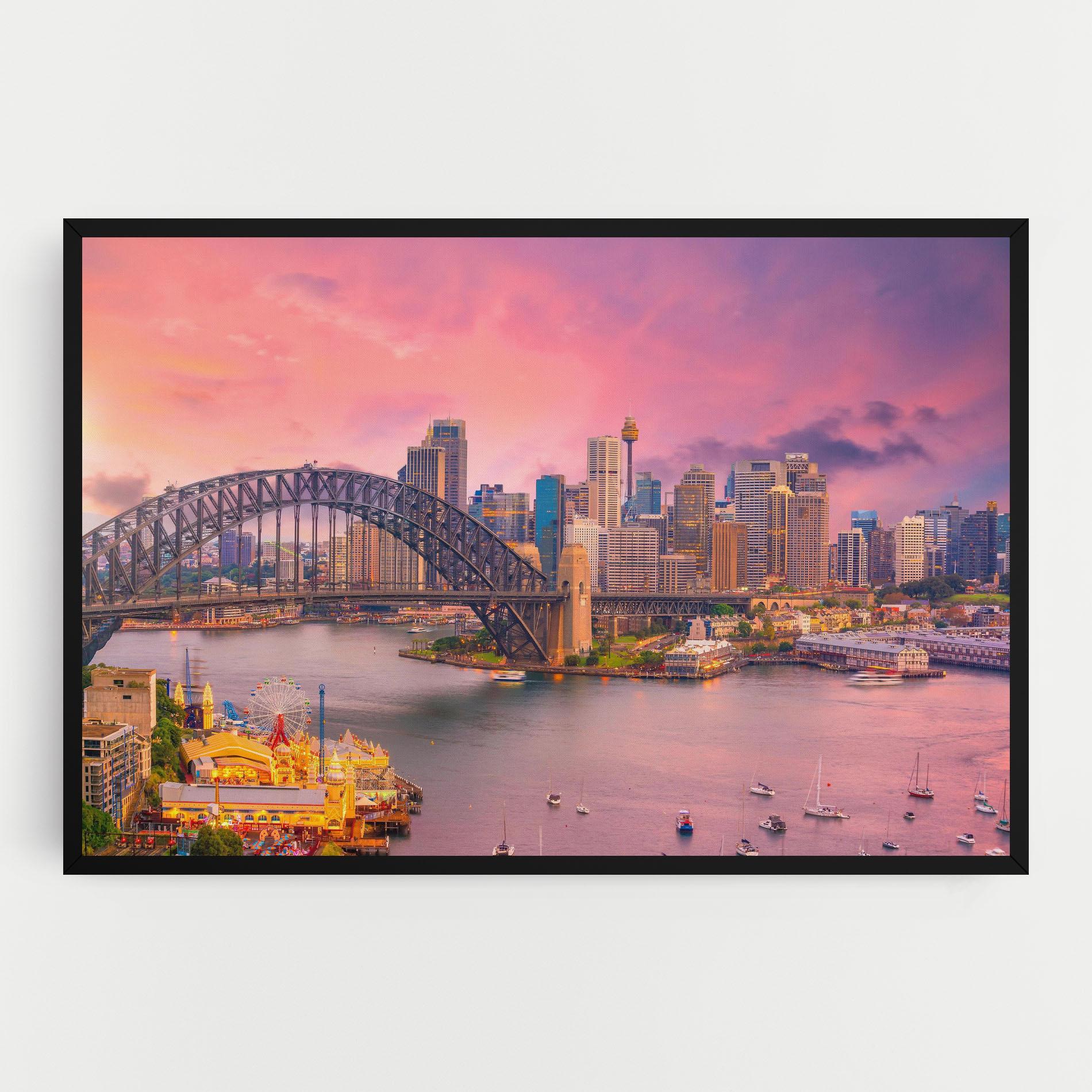 Vászonkép Pink Sydney Skyline mockup 0