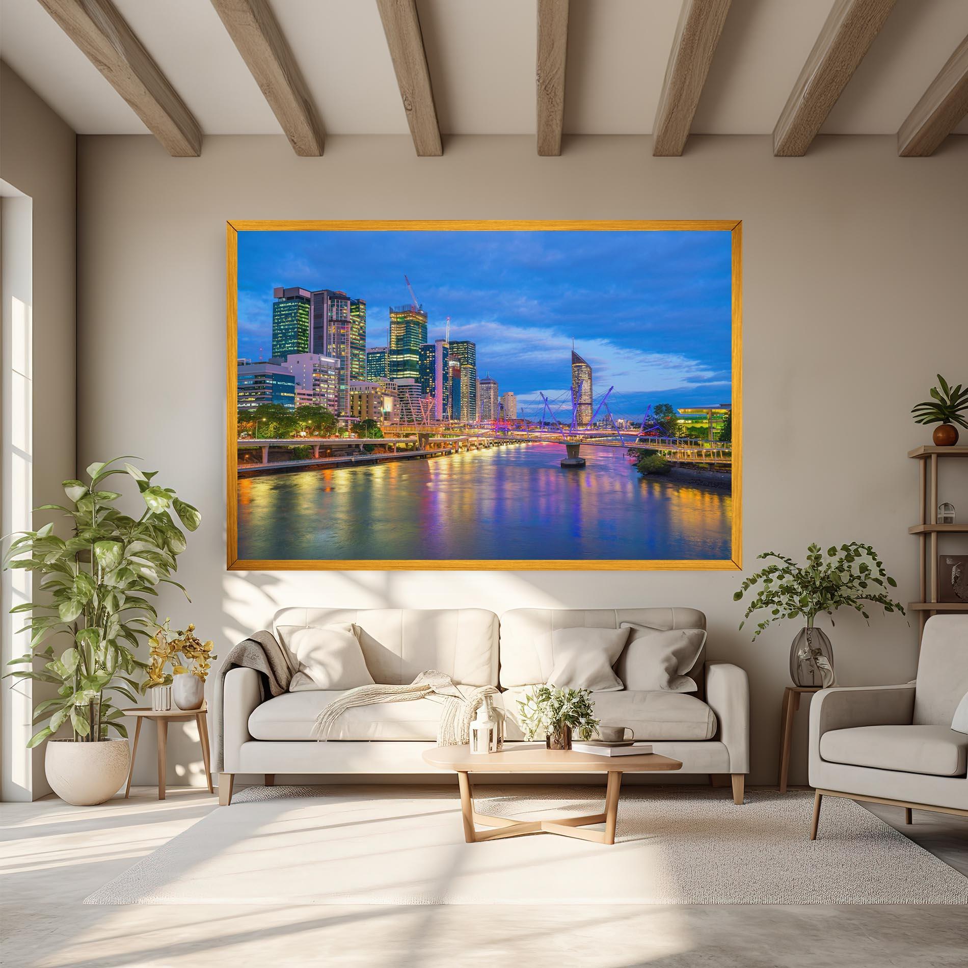 Vászonkép Brisbane Skyline View mockup 6