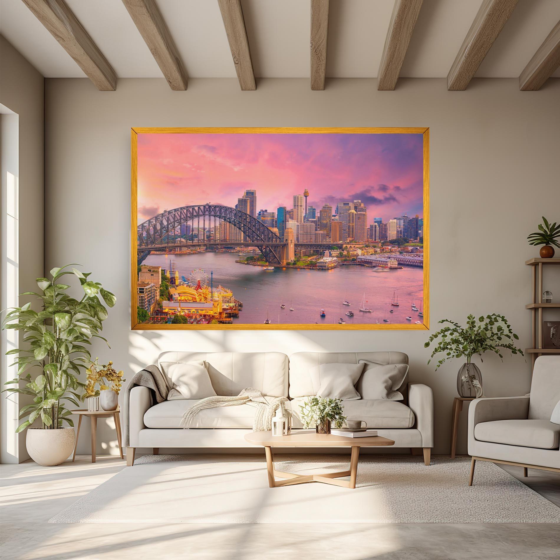 Vászonkép Pink Sydney Skyline mockup 6