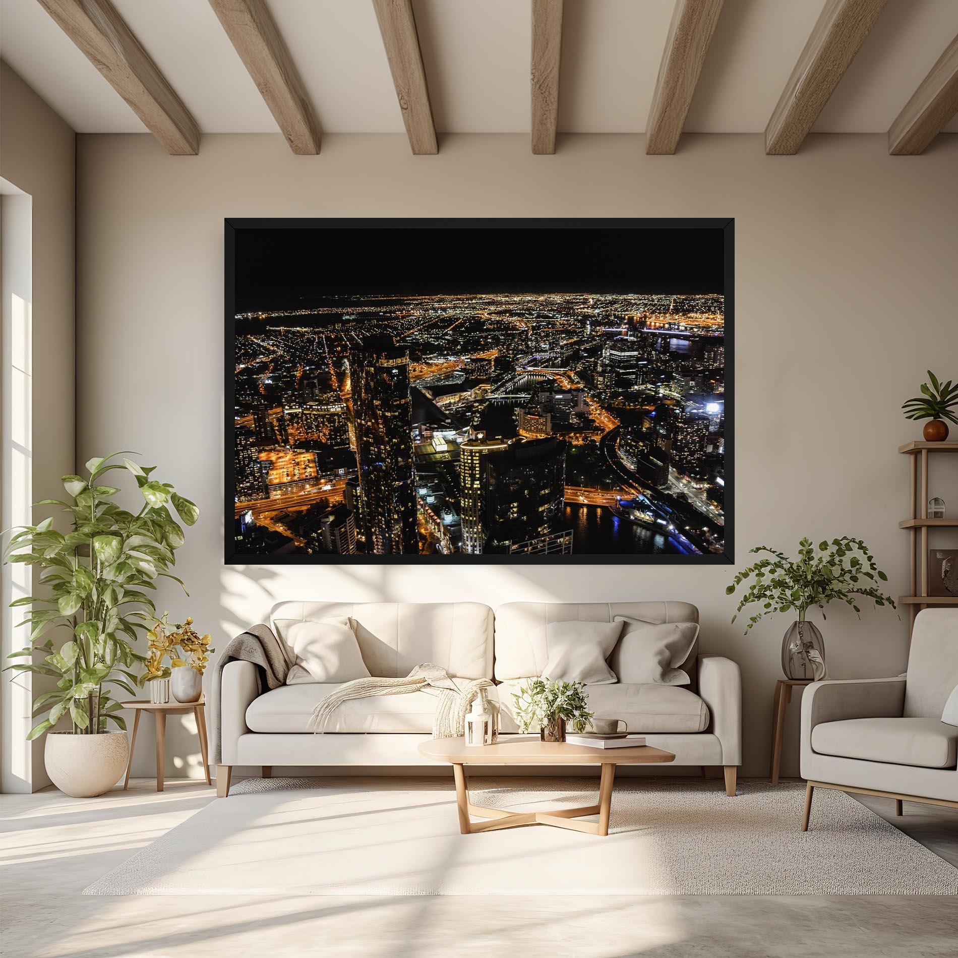 Vászonkép Black City Light mockup 6