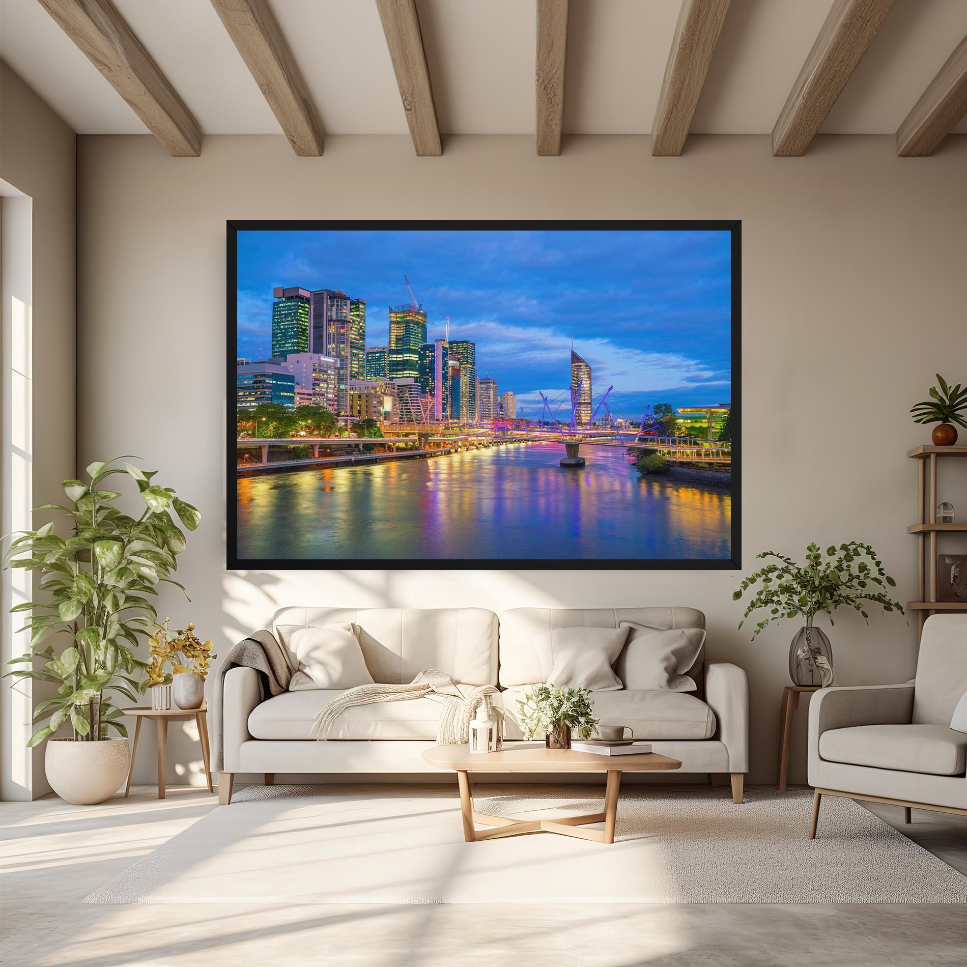 Vászonkép Brisbane Skyline View mockup 6