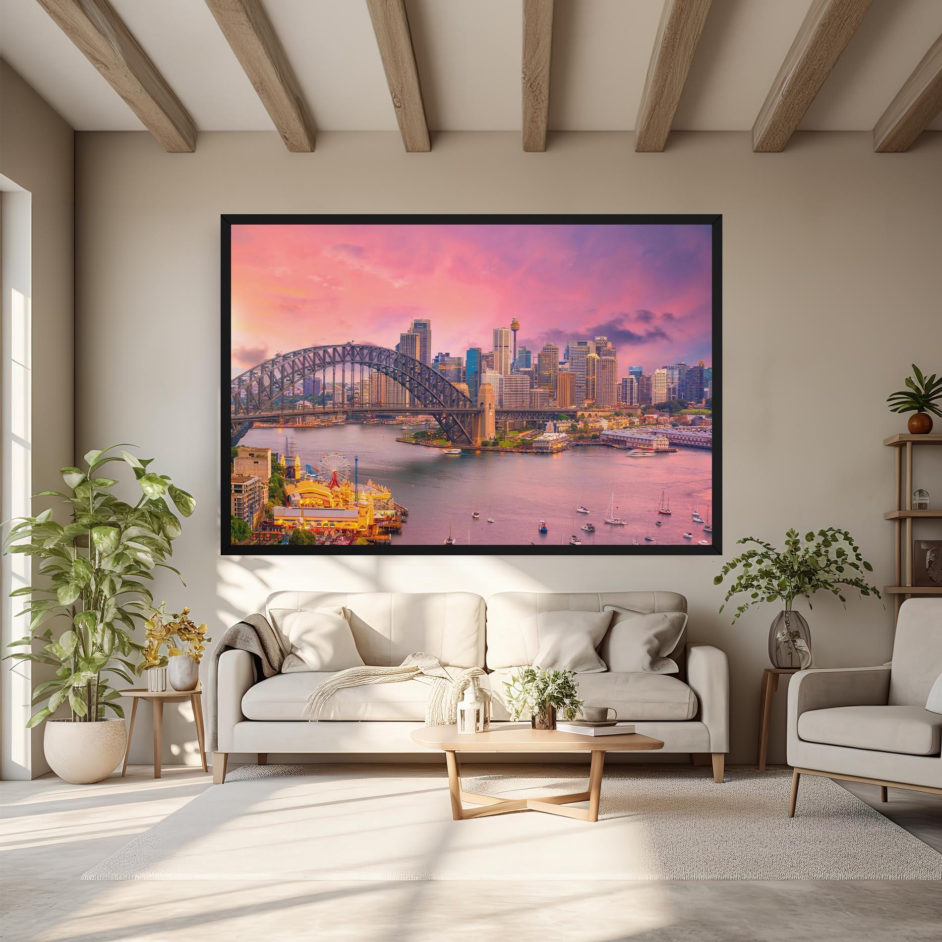 Vászonkép Pink Sydney Skyline mockup 6