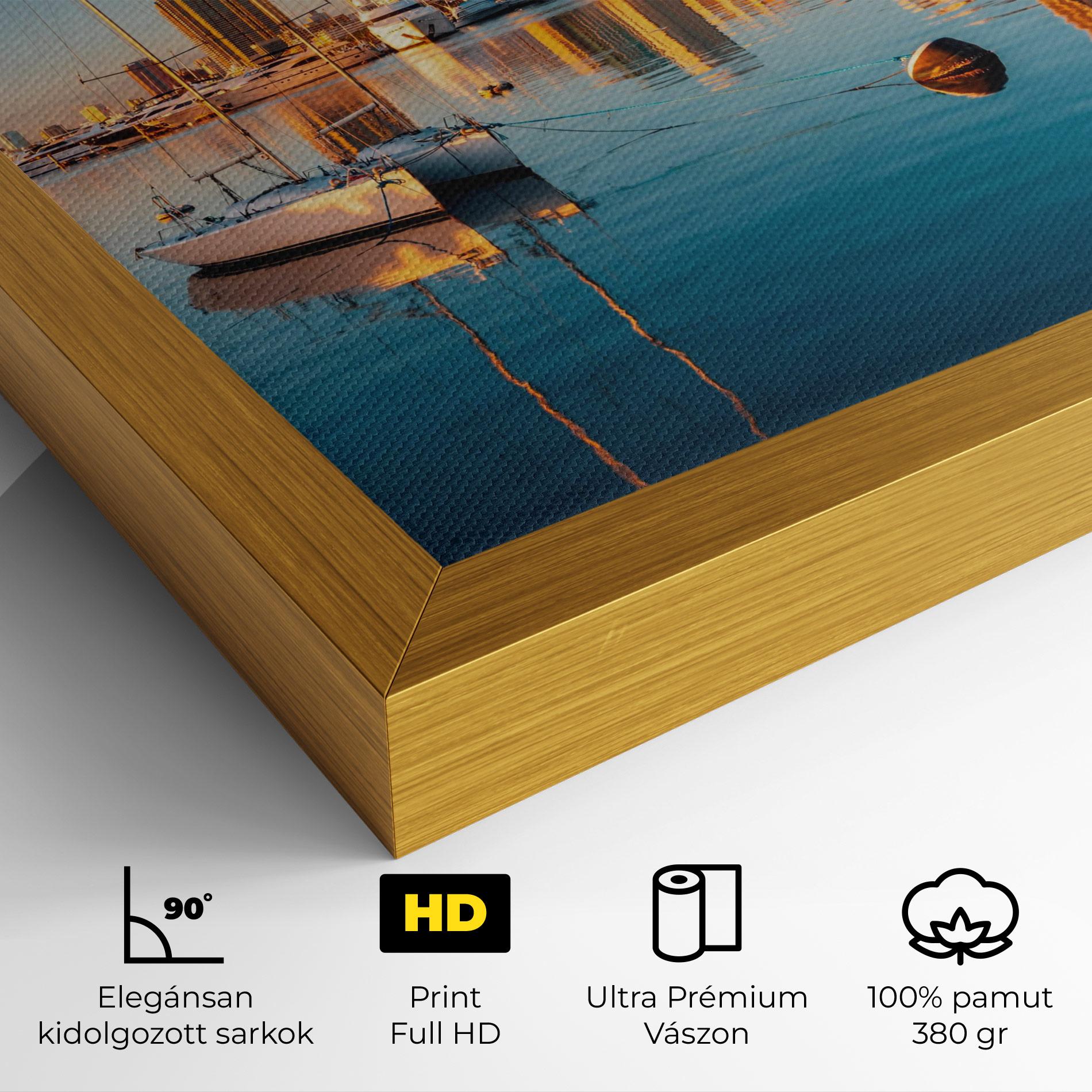 Vászonkép Skyscrapers Water mockup 4