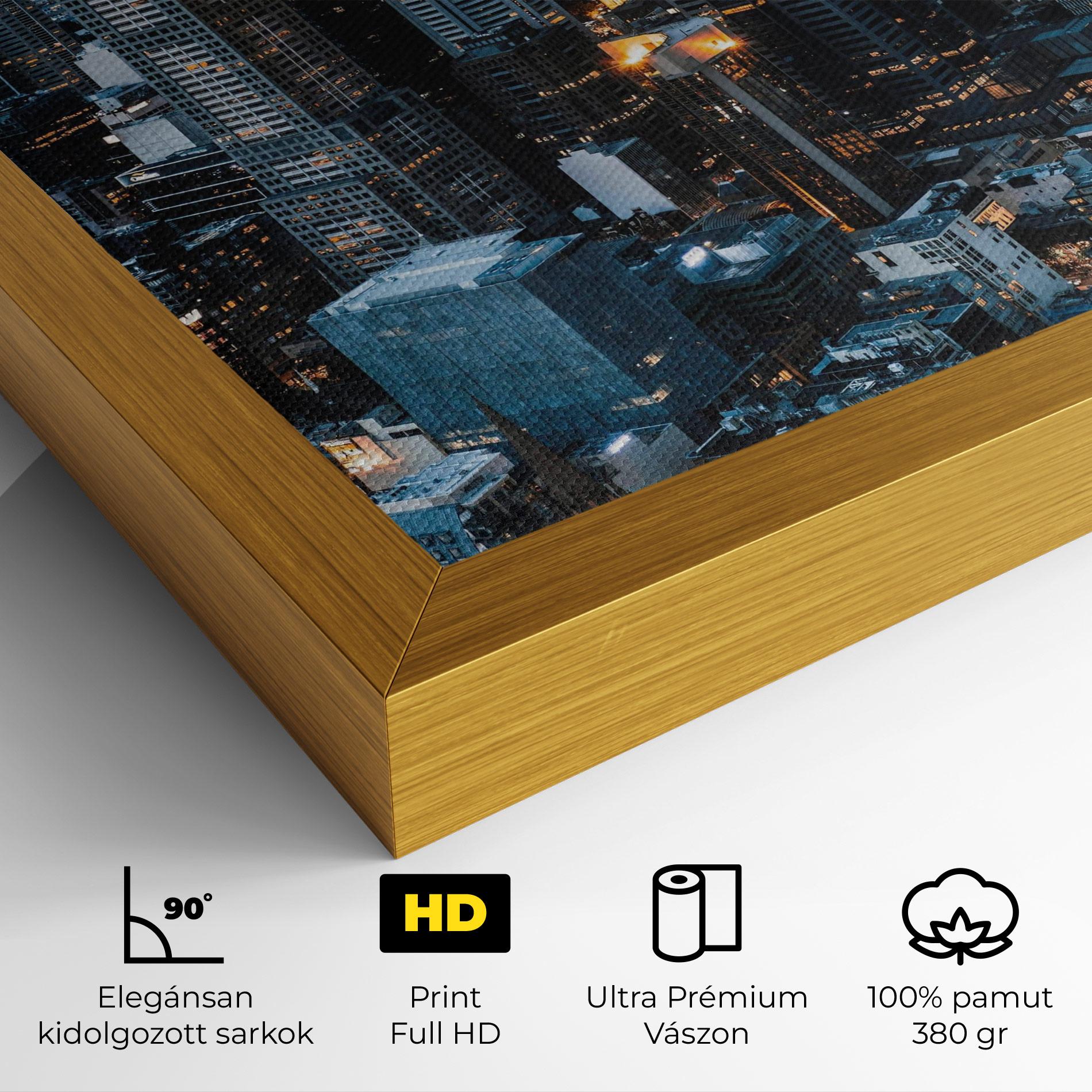 Vászonkép Yellow Lights Skyline mockup 4