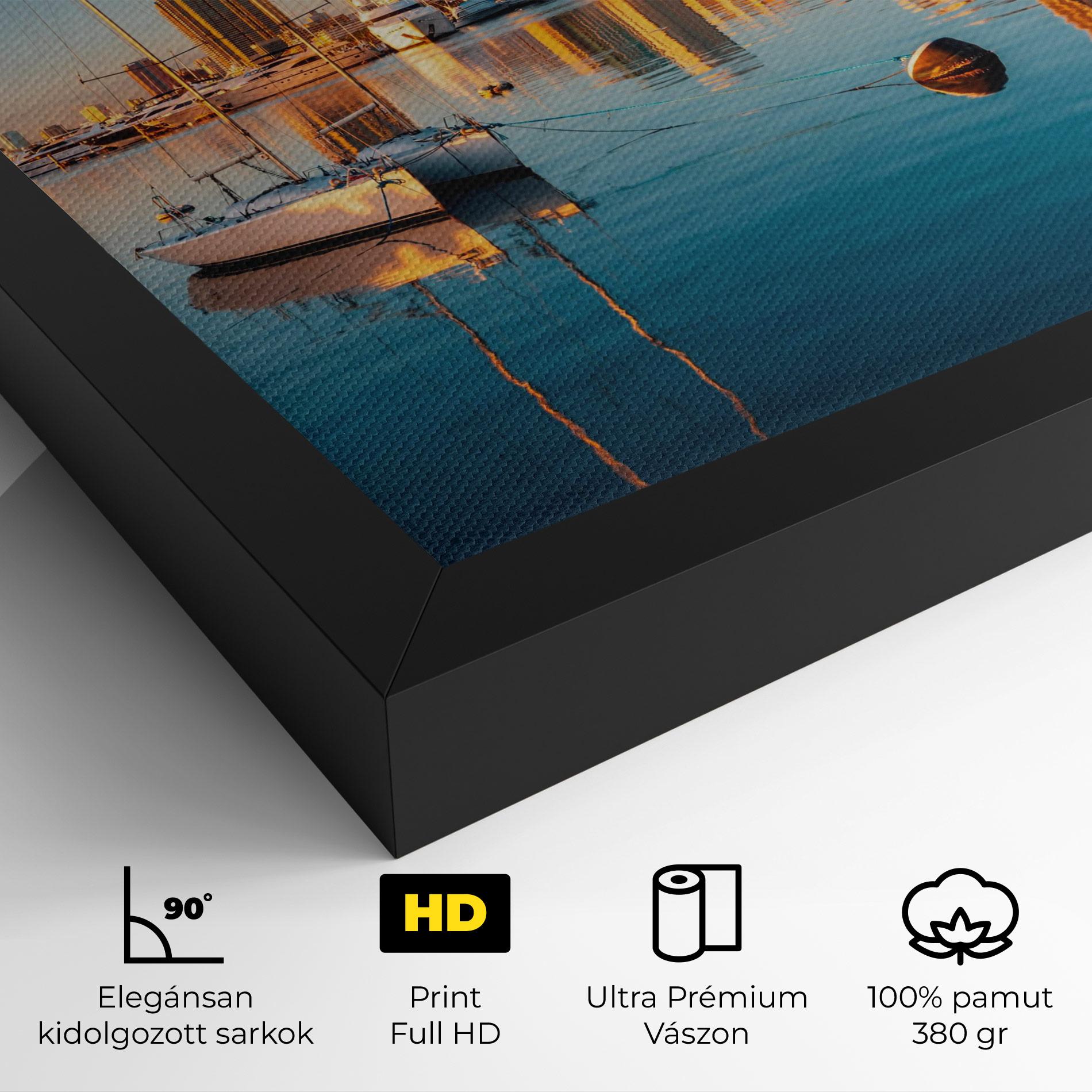 Vászonkép Skyscrapers Water mockup 4