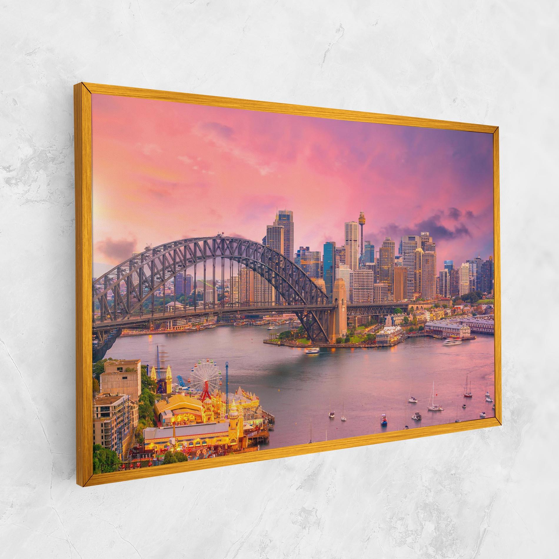 Vászonkép Pink Sydney Skyline mockup 1