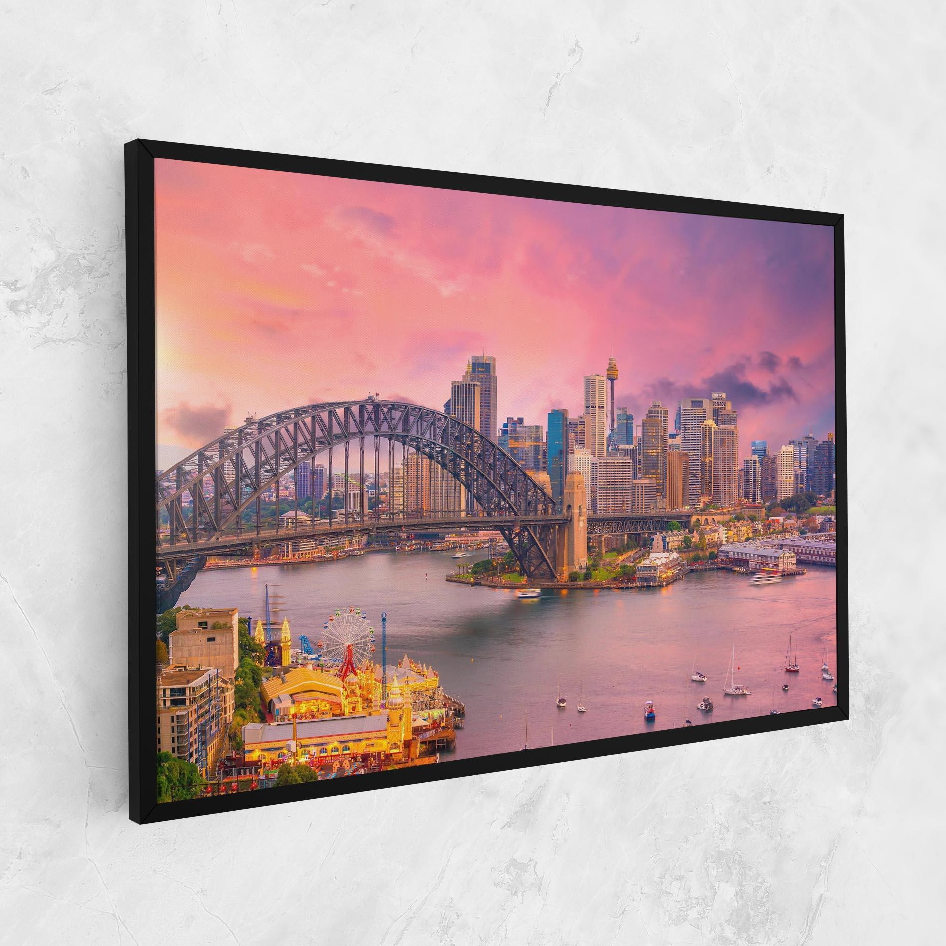 Vászonkép Pink Sydney Skyline mockup 1