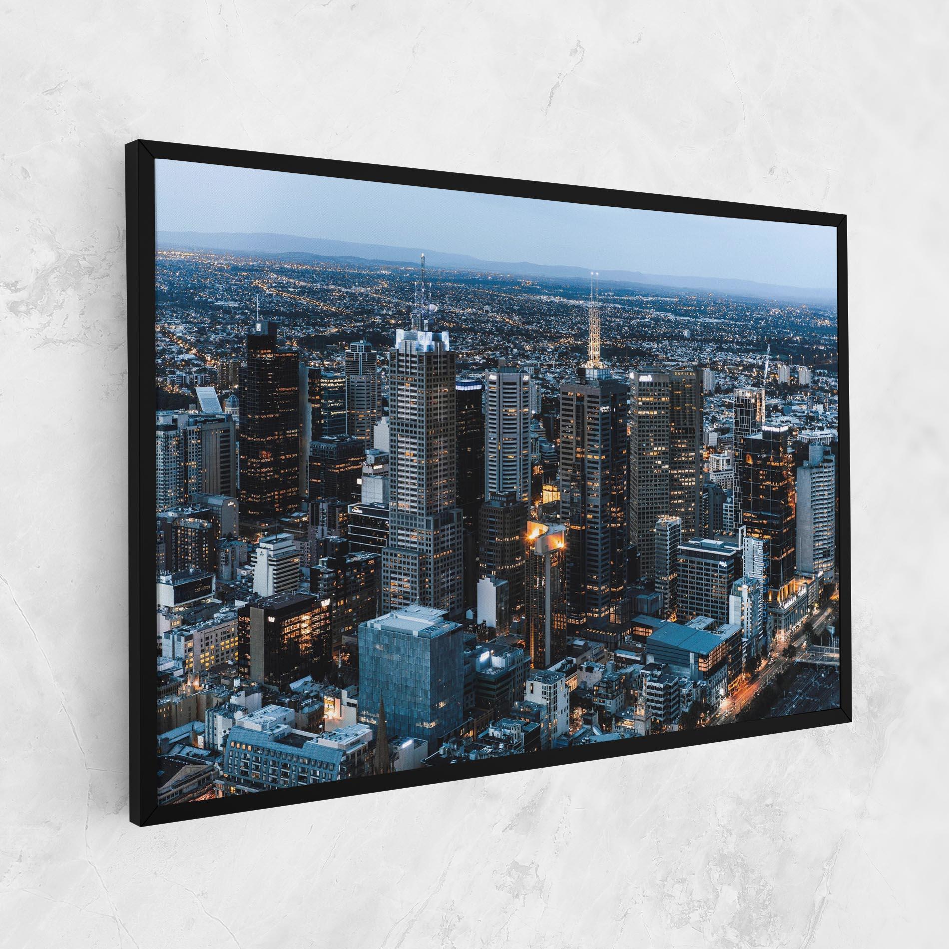 Vászonkép Yellow Lights Skyline mockup 1