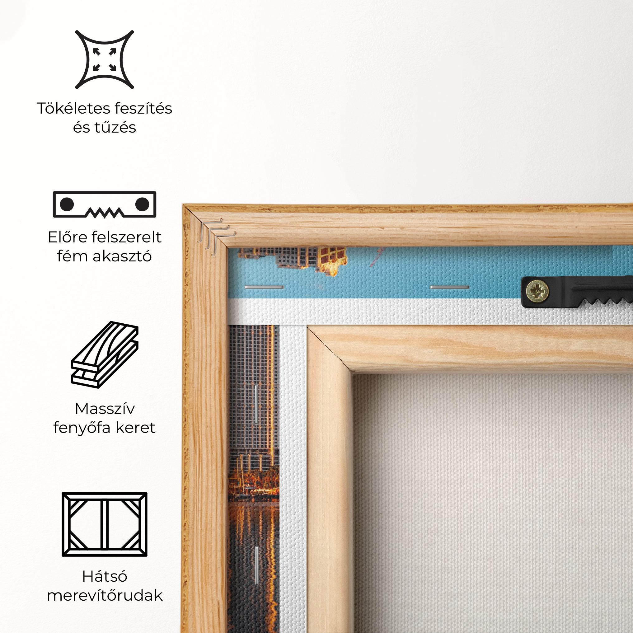 Vászonkép Skyscrapers Water mockup 5