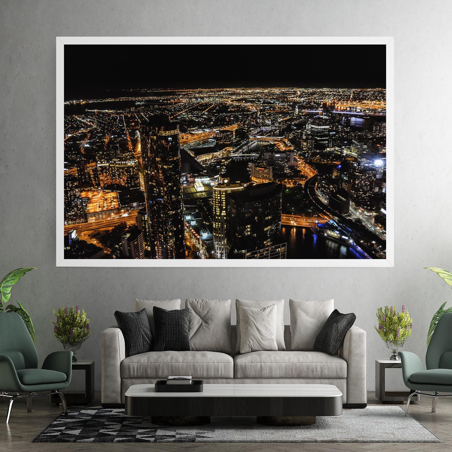 Vászonkép Black City Light mockup 7