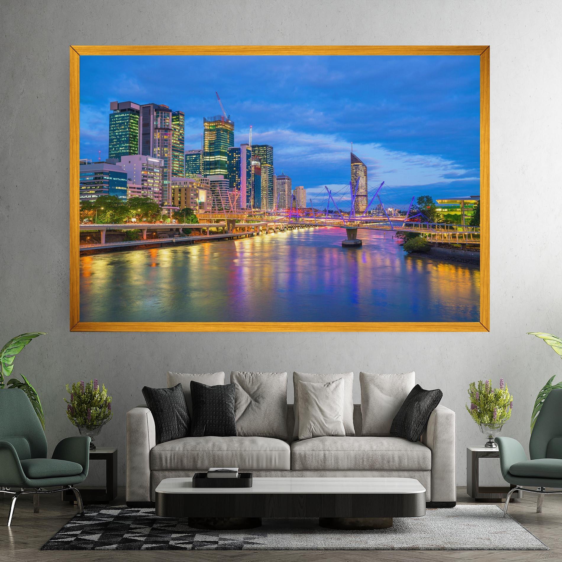 Vászonkép Brisbane Skyline View mockup 7