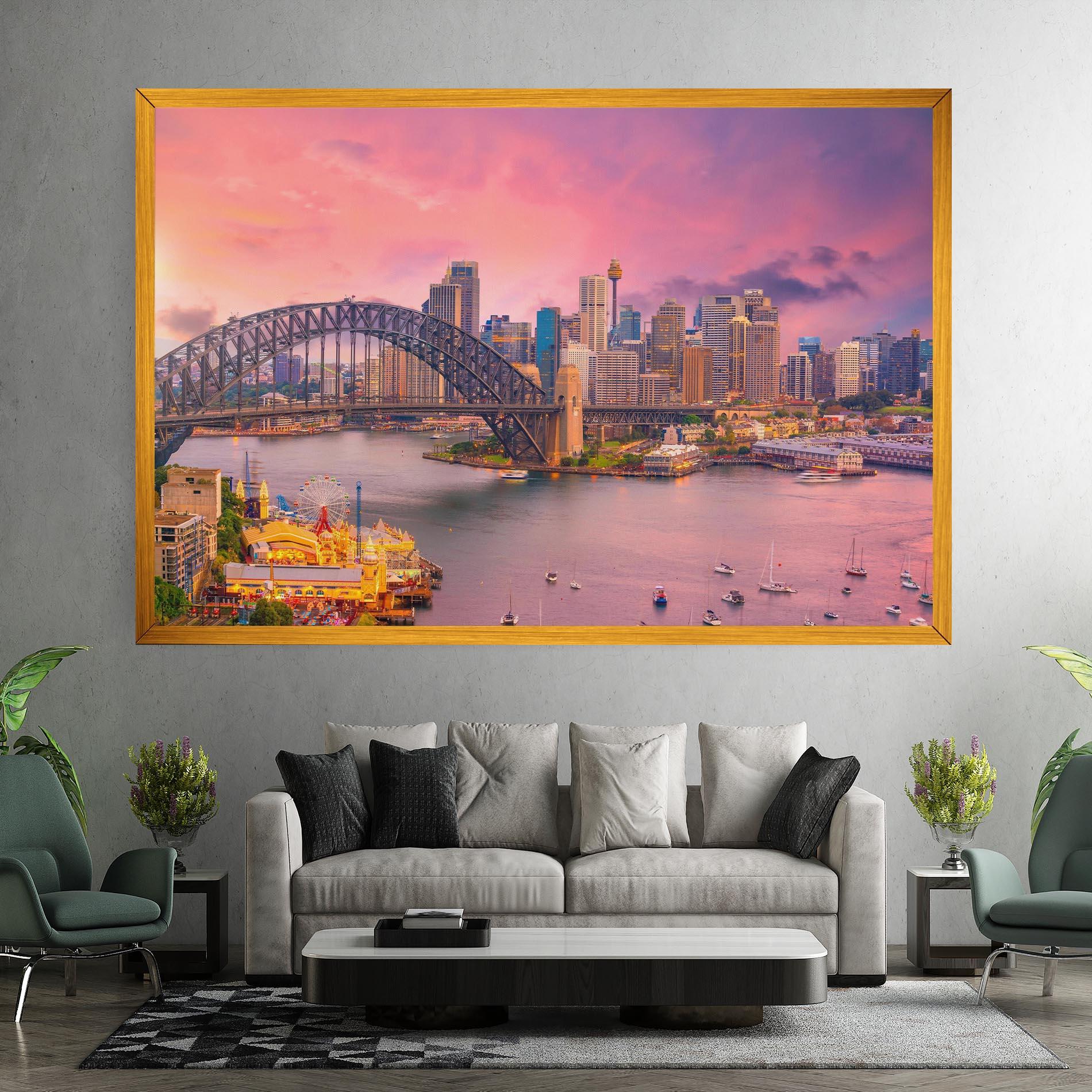 Vászonkép Pink Sydney Skyline mockup 7