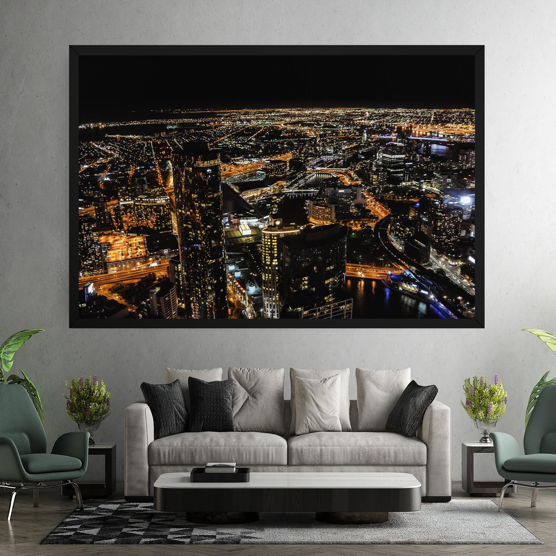 Vászonkép Black City Light mockup 7