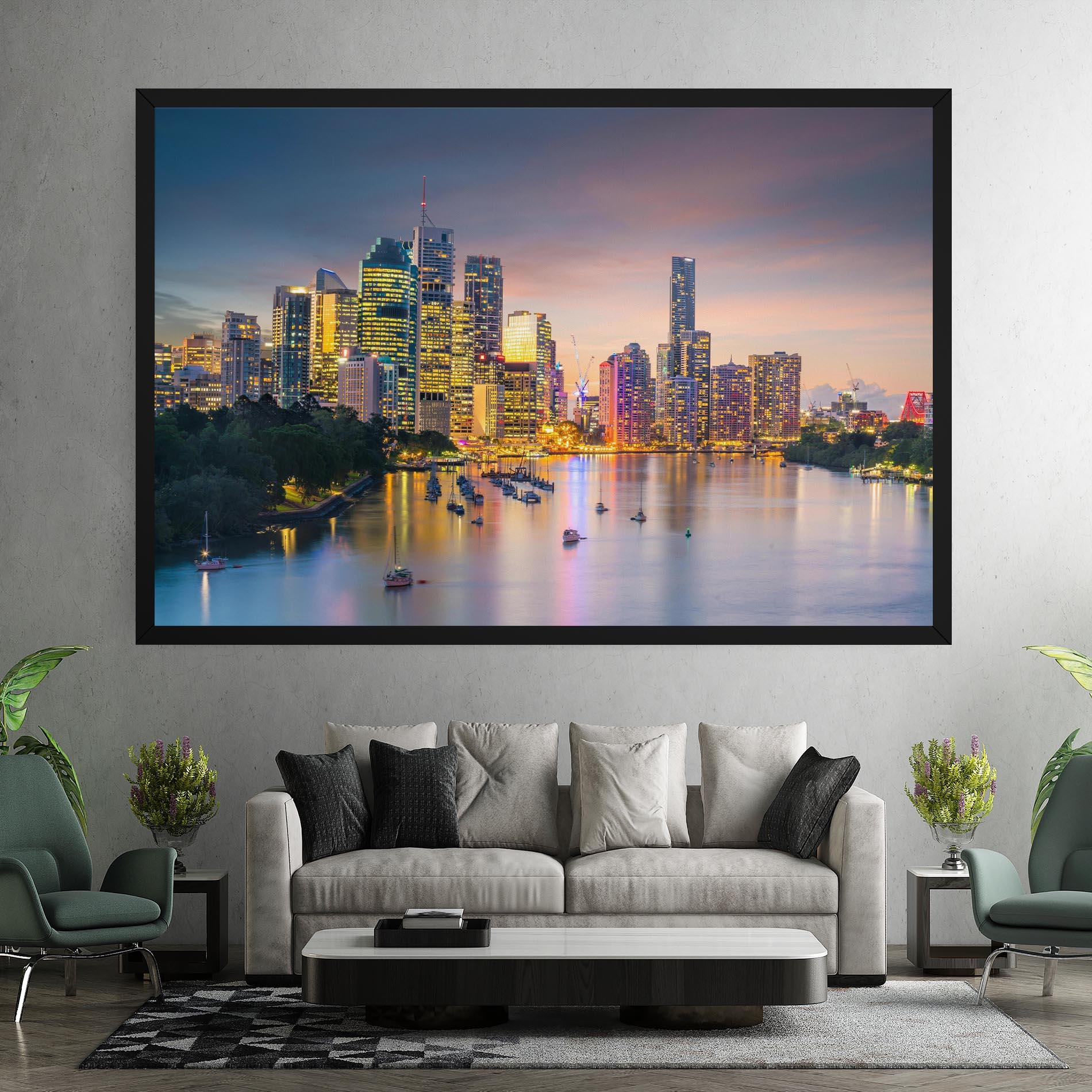 Vászonkép Brisbane City Skyline mockup 7