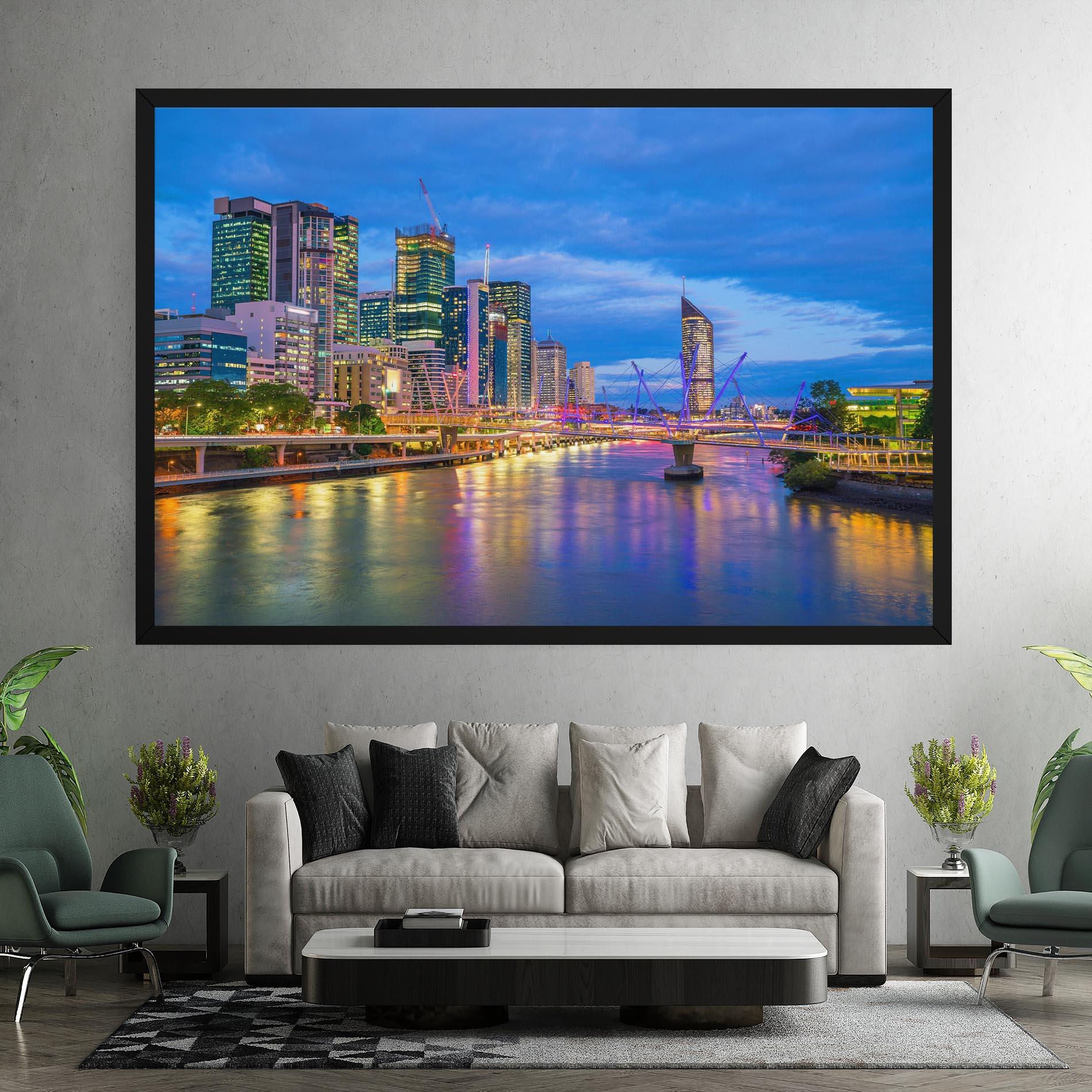 Vászonkép Brisbane Skyline View mockup 7
