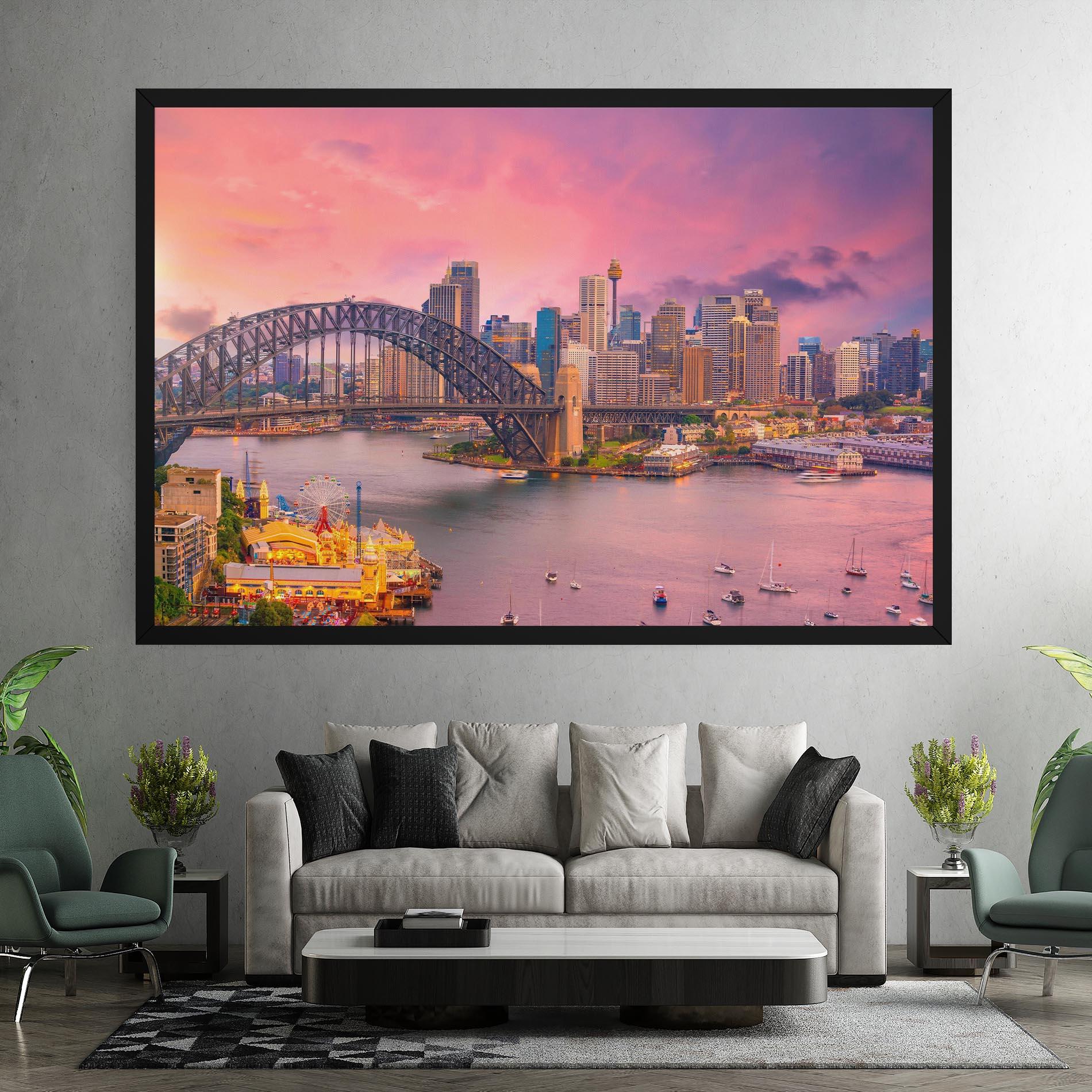 Vászonkép Pink Sydney Skyline mockup 7
