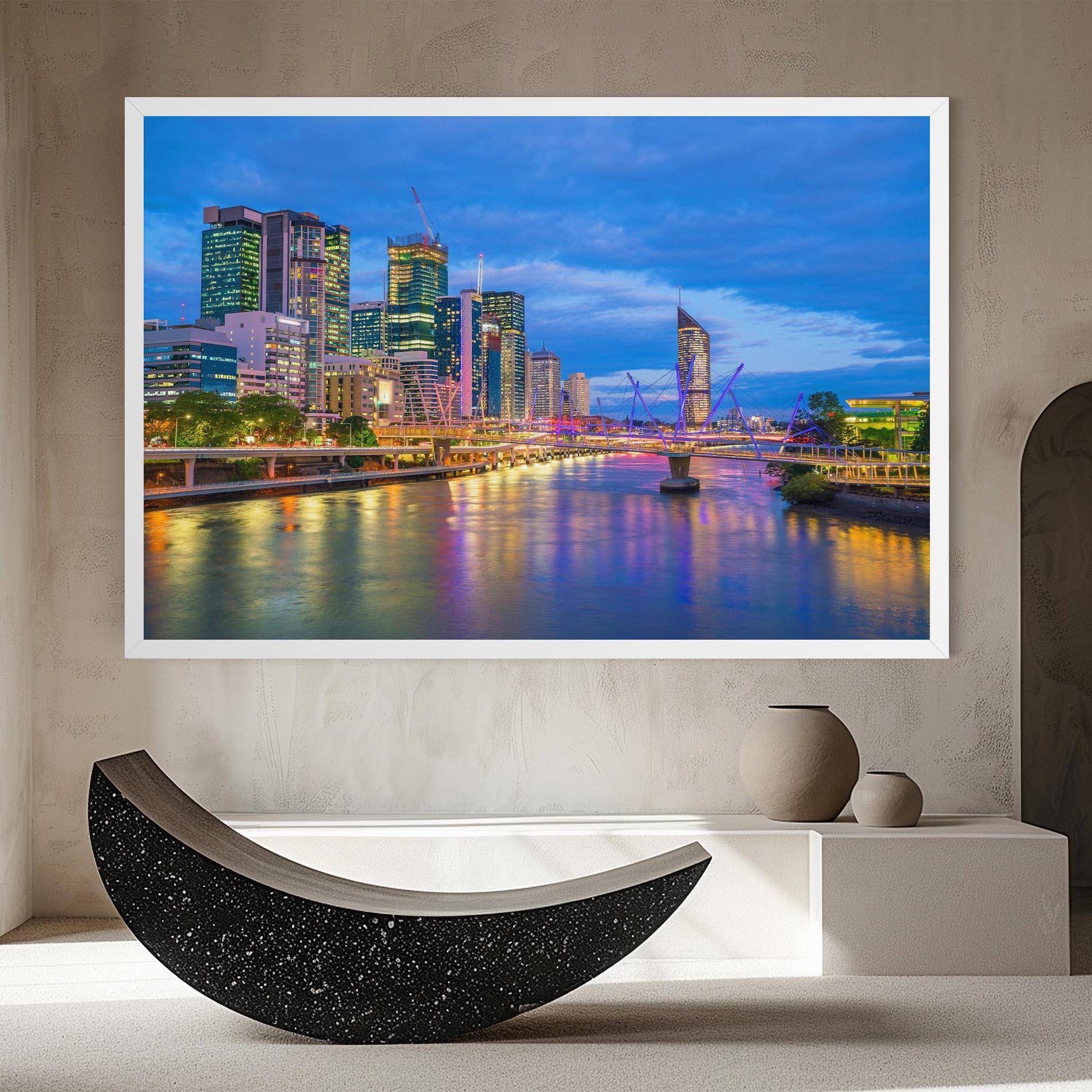 Vászonkép Brisbane Skyline View mockup 8