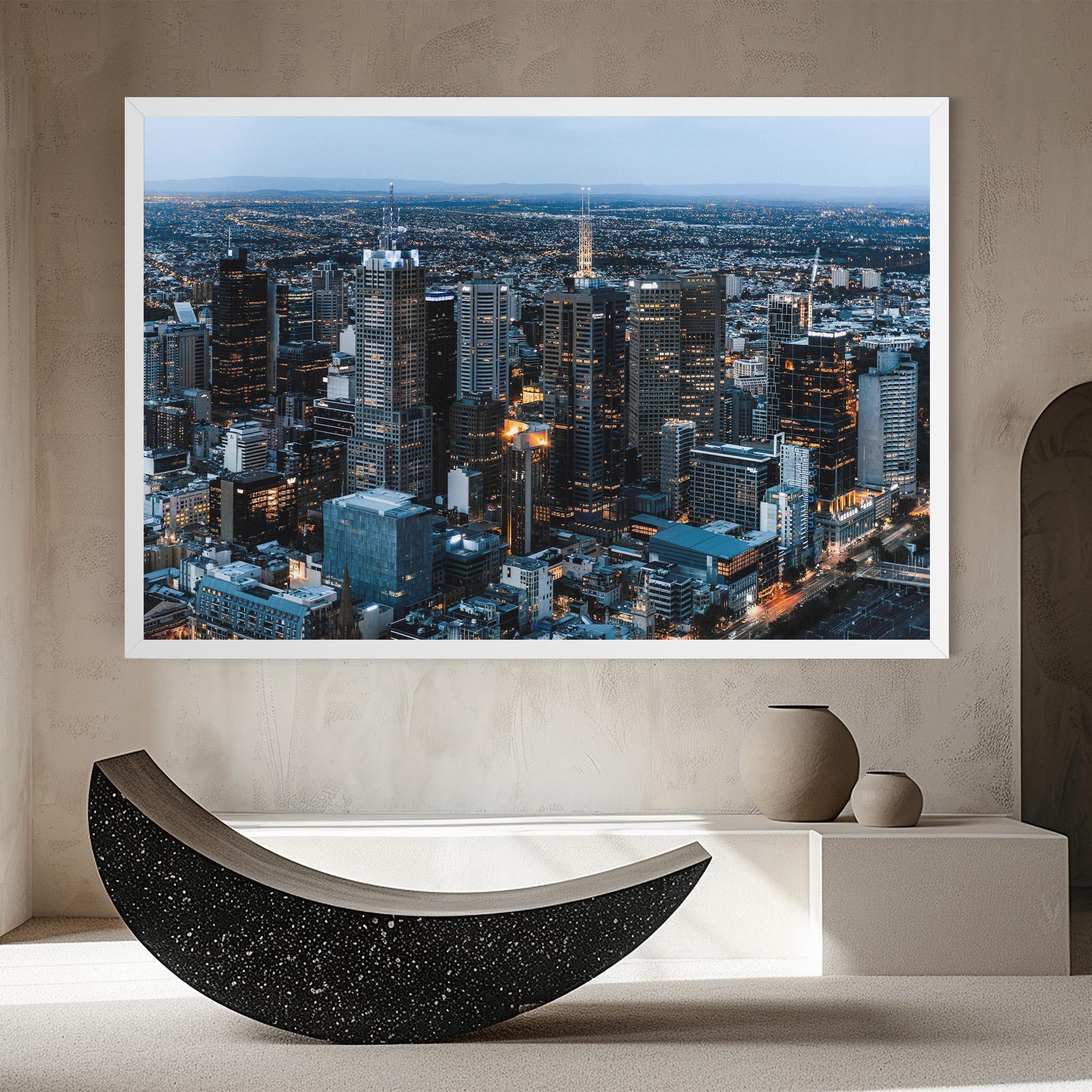 Vászonkép Yellow Lights Skyline mockup 8