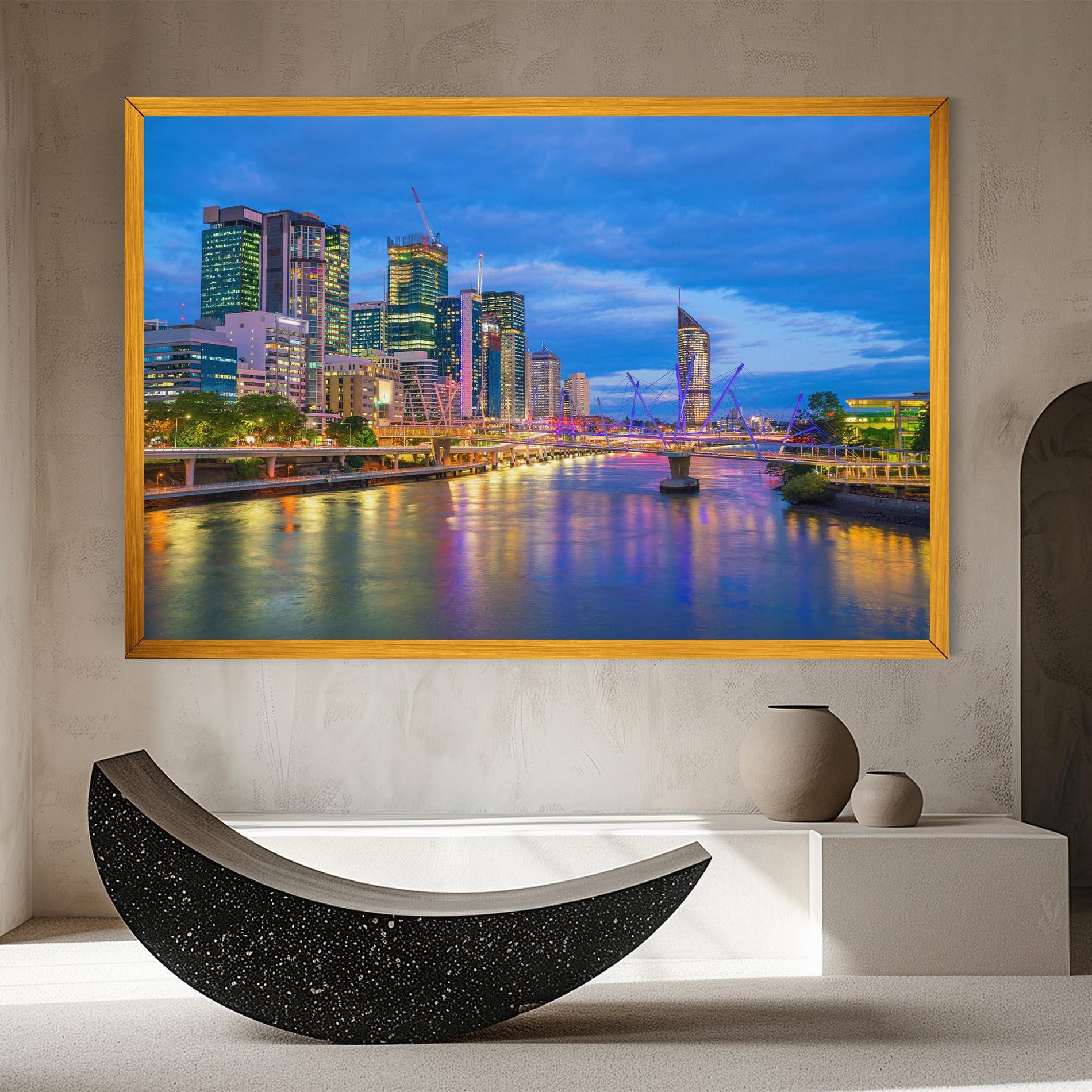 Vászonkép Brisbane Skyline View mockup 8