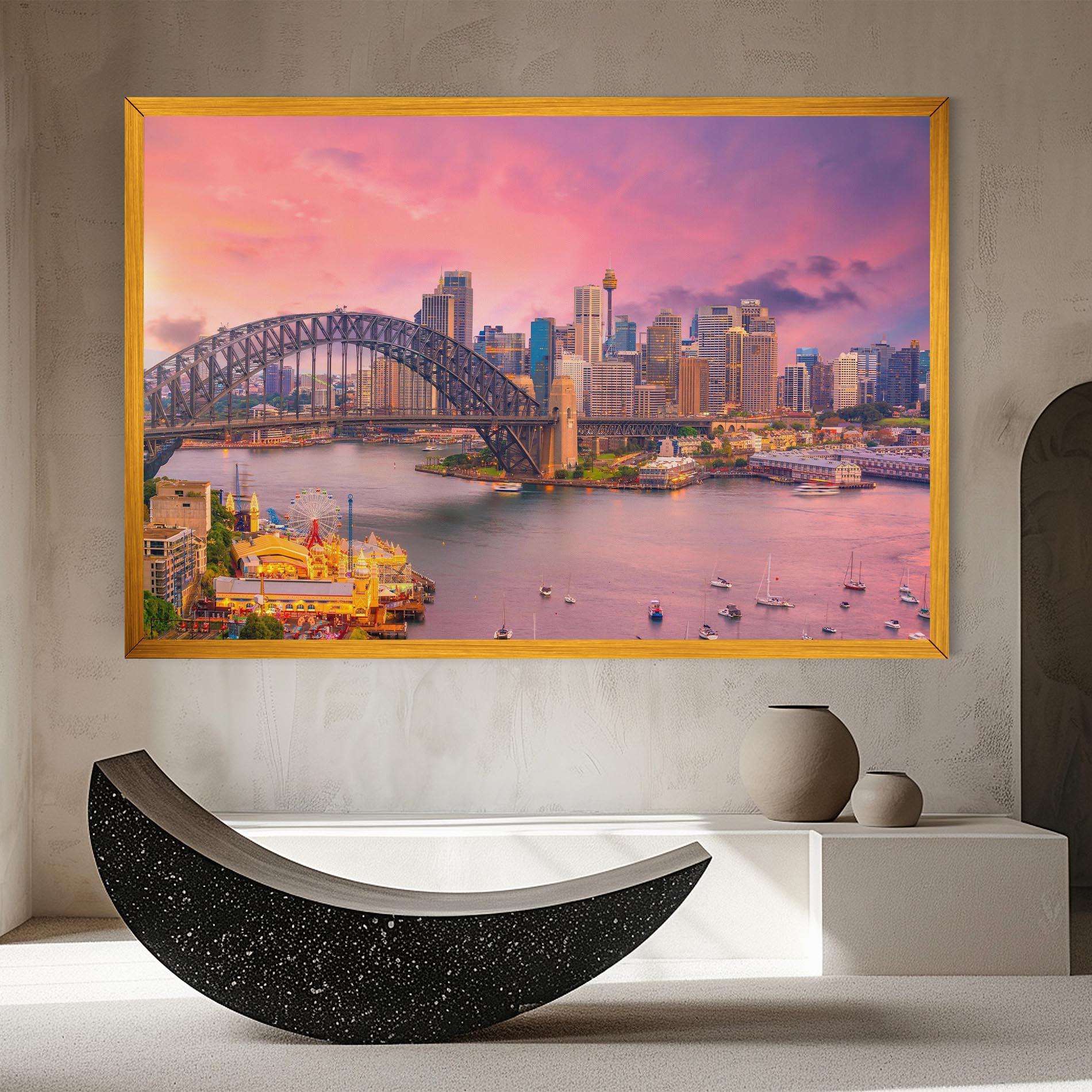 Vászonkép Pink Sydney Skyline mockup 8