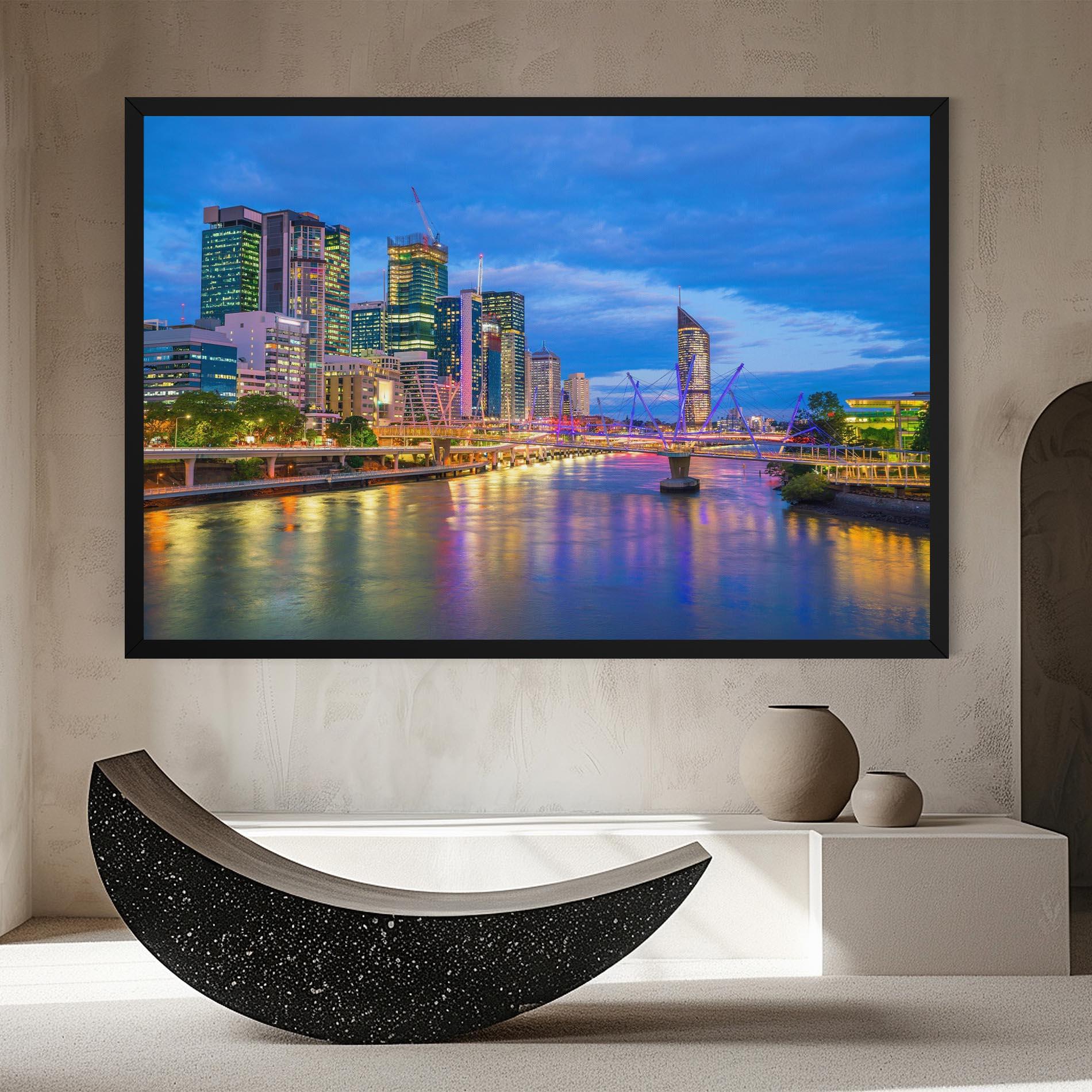 Vászonkép Brisbane Skyline View mockup 8