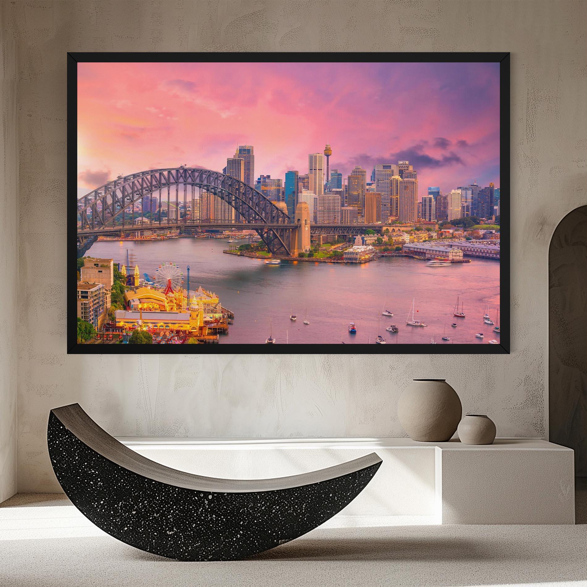 Vászonkép Pink Sydney Skyline mockup 8