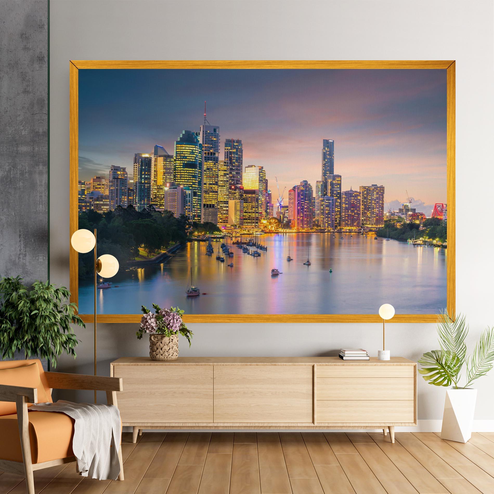 Vászonkép Brisbane City Skyline mockup 9
