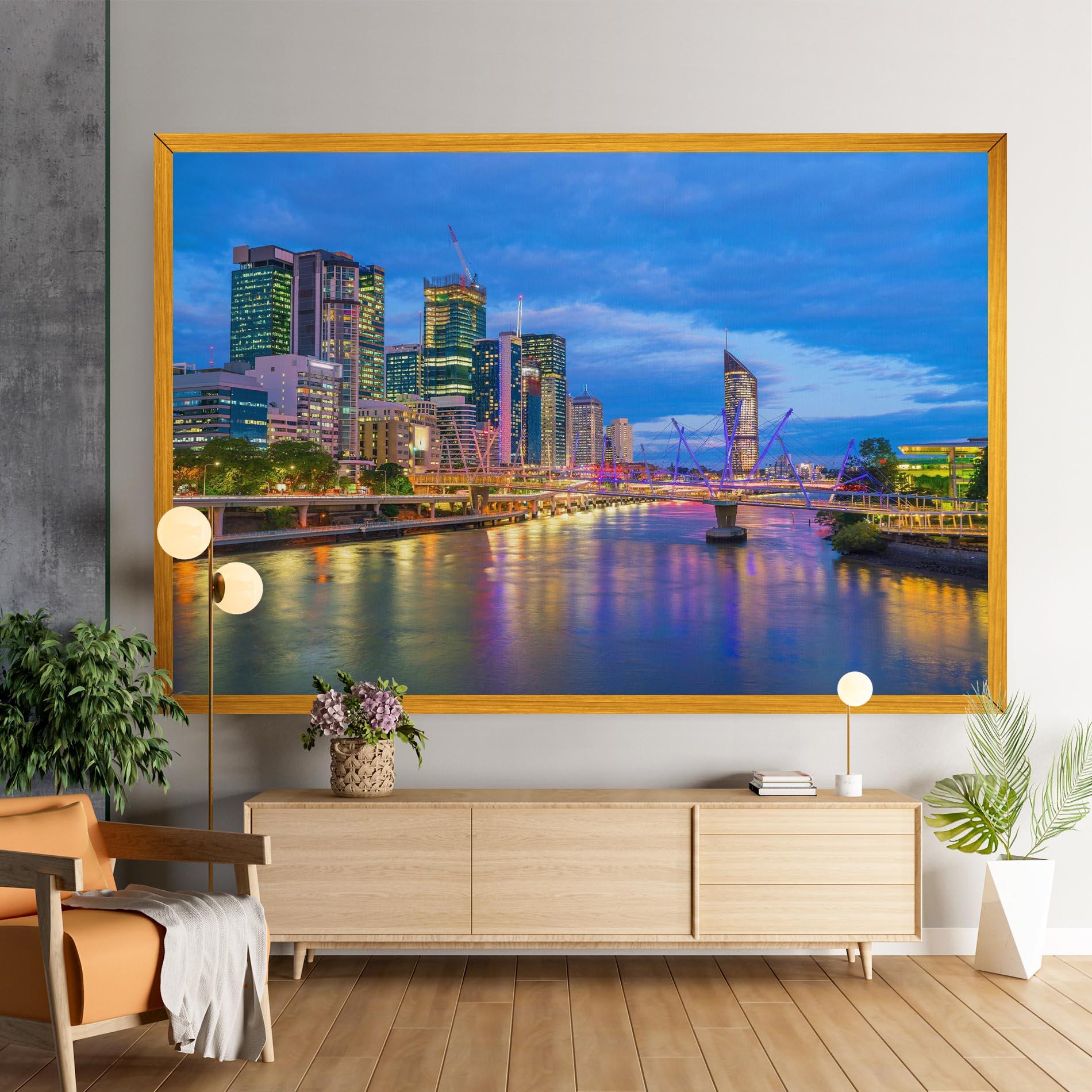 Vászonkép Brisbane Skyline View mockup 9