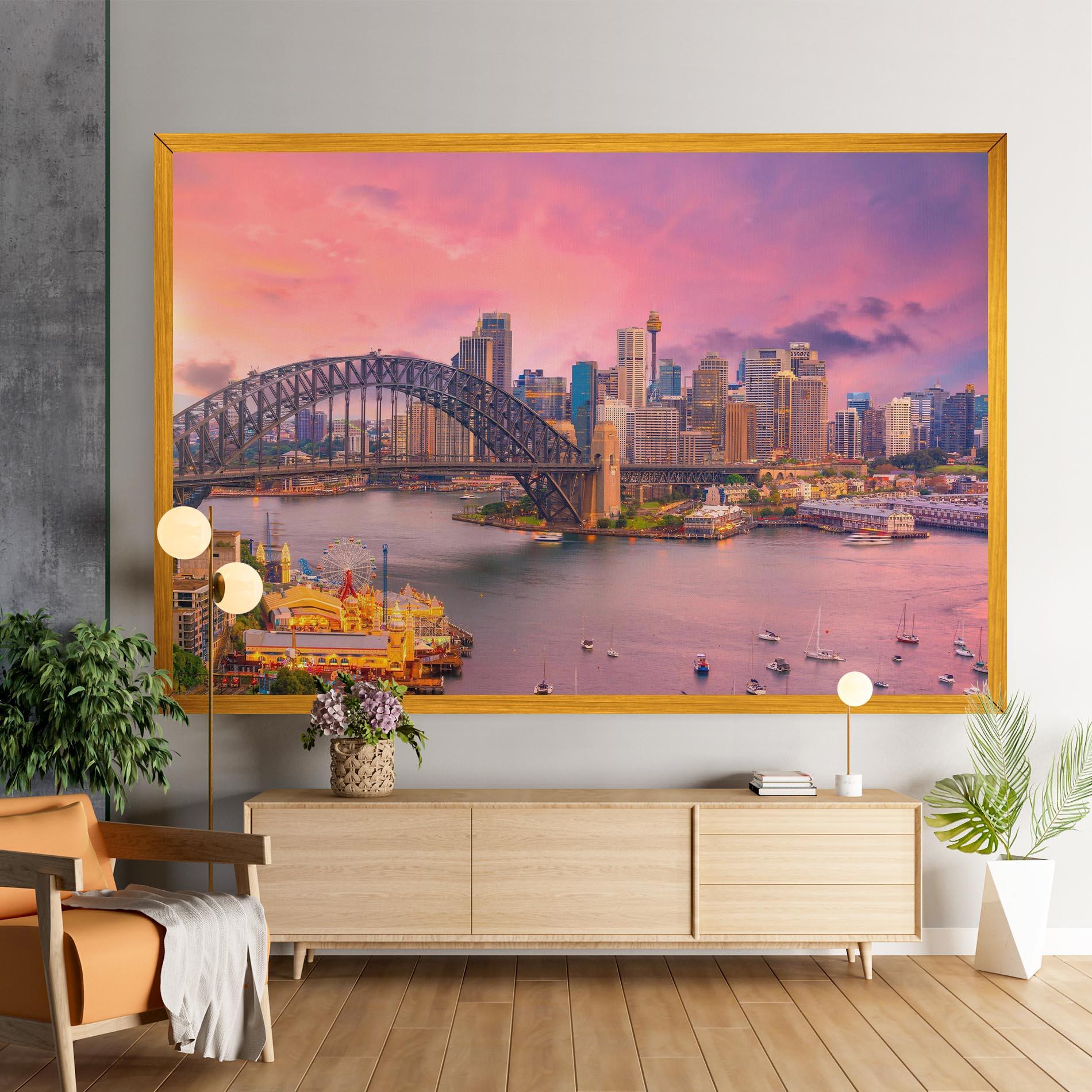Vászonkép Pink Sydney Skyline mockup 9
