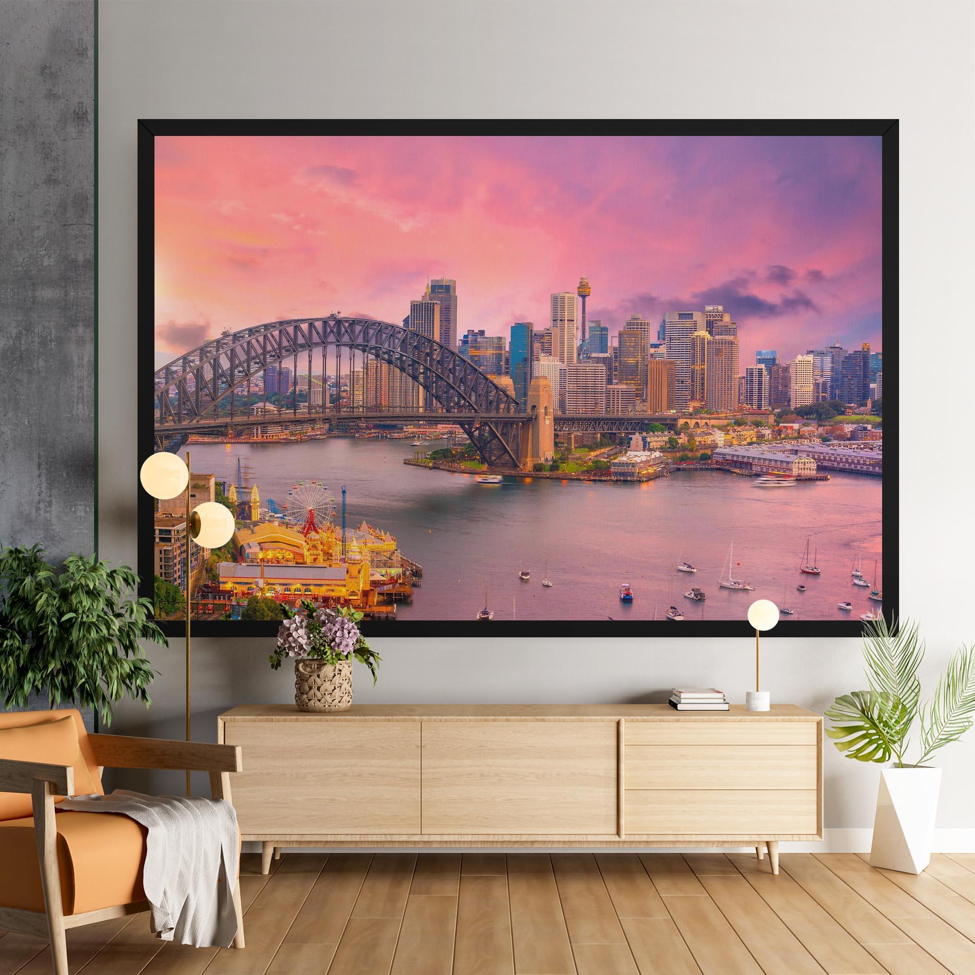 Vászonkép Pink Sydney Skyline mockup 9
