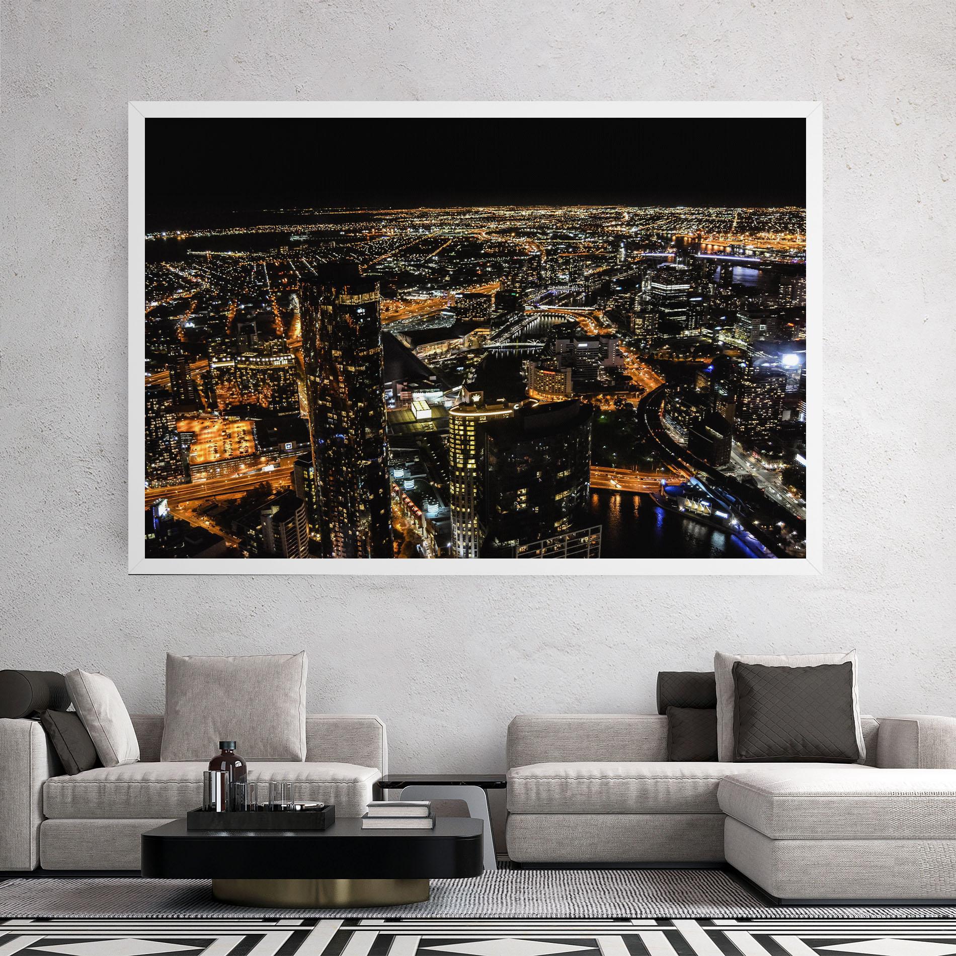 Vászonkép Black City Light mockup 2