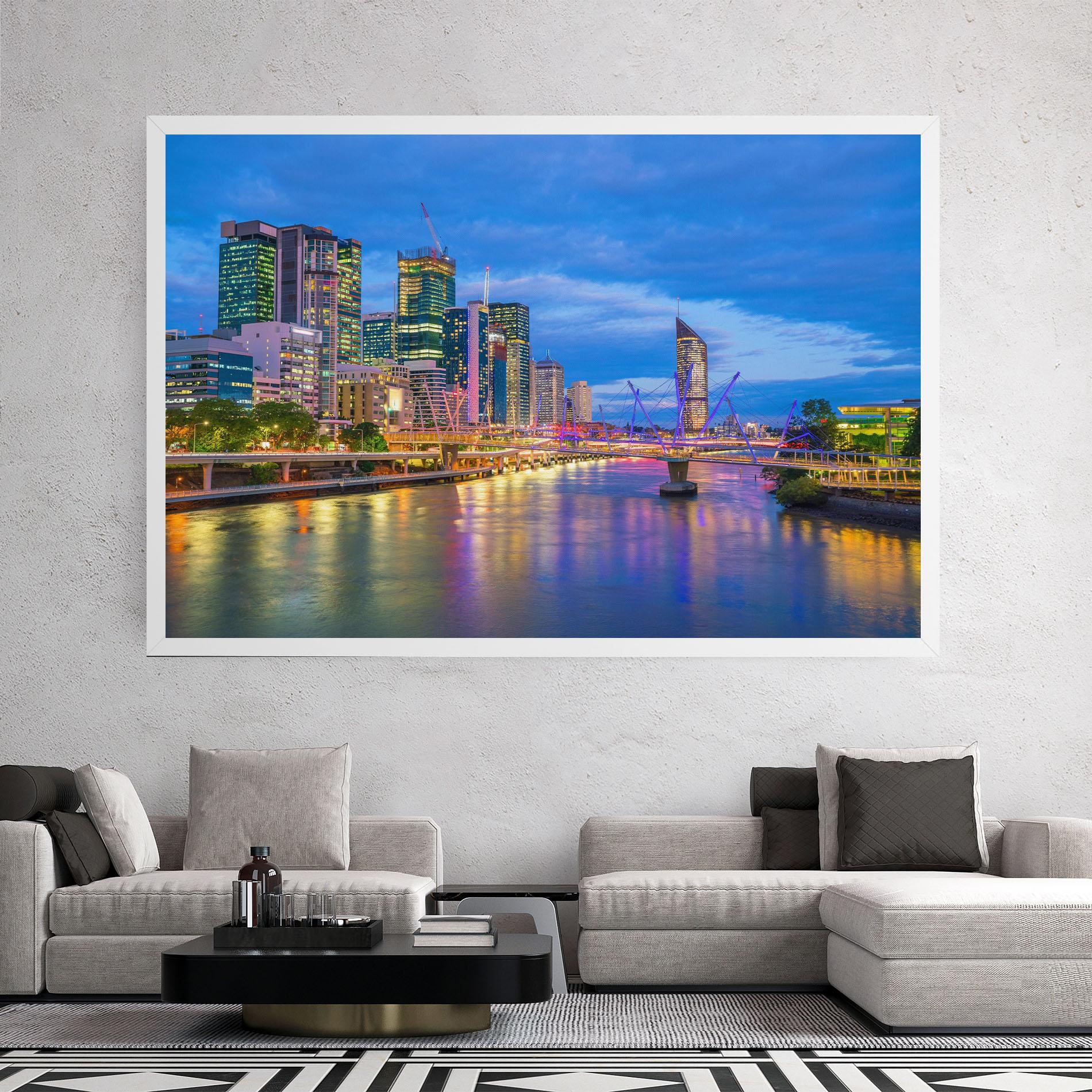 Vászonkép Brisbane Skyline View mockup 2