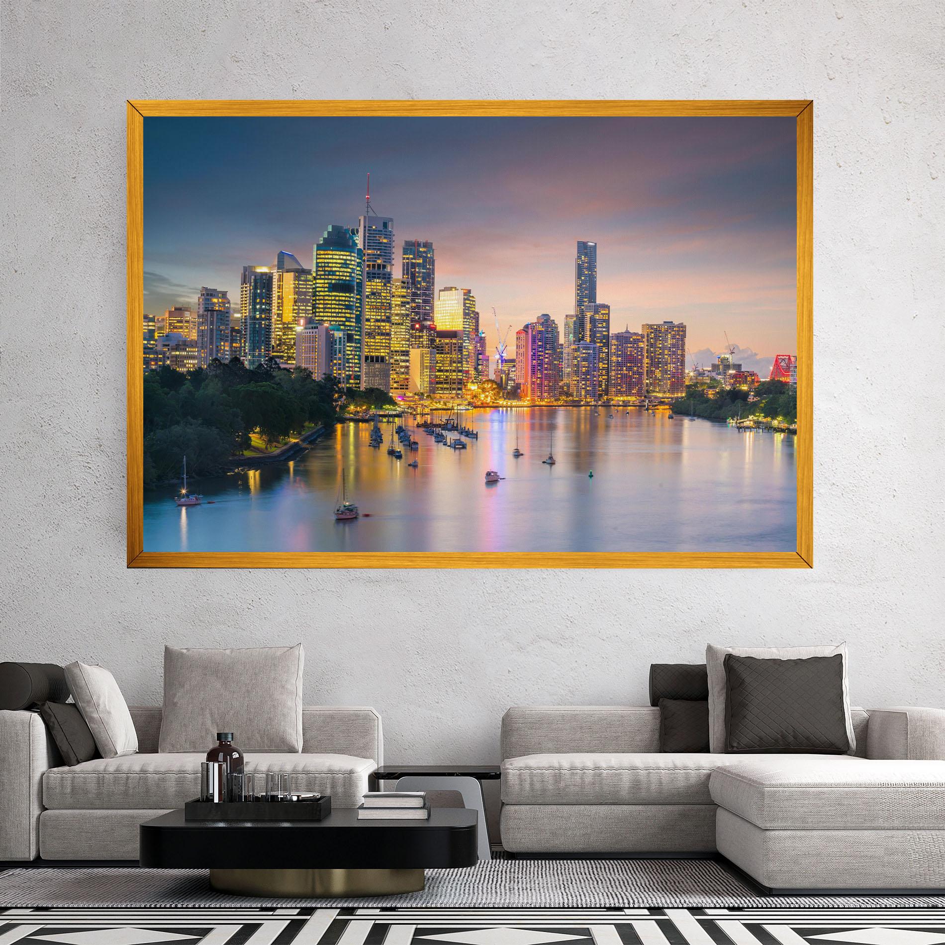 Vászonkép Brisbane City Skyline mockup 2