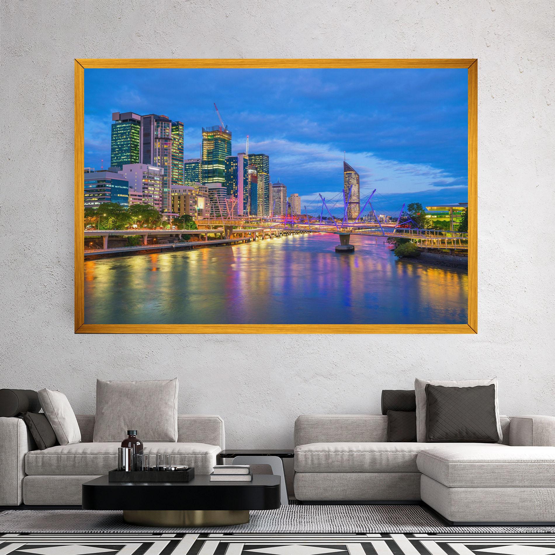 Vászonkép Brisbane Skyline View mockup 2