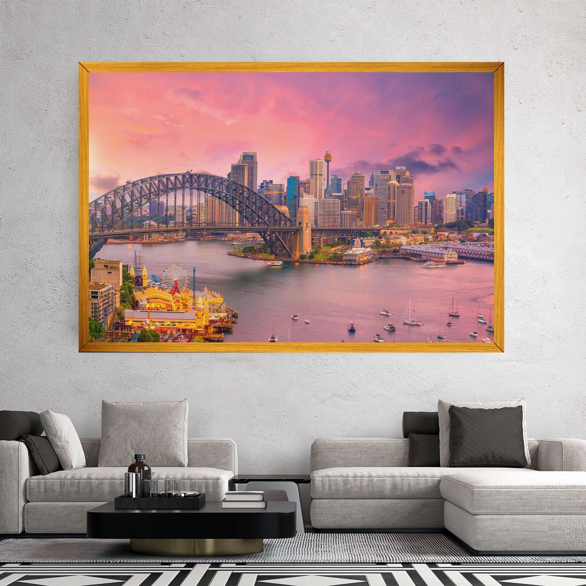 Vászonkép Pink Sydney Skyline mockup 2