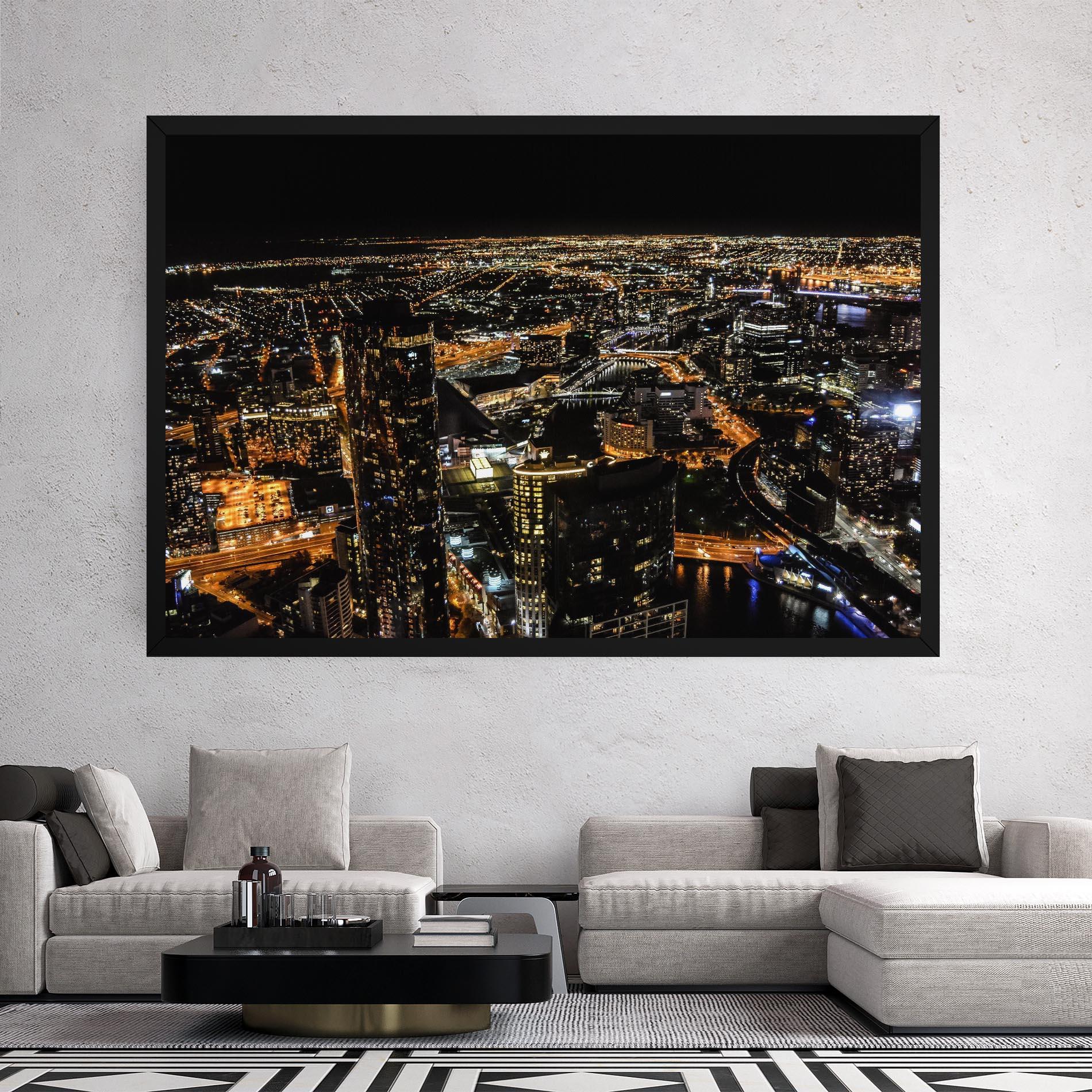 Vászonkép Black City Light mockup 2