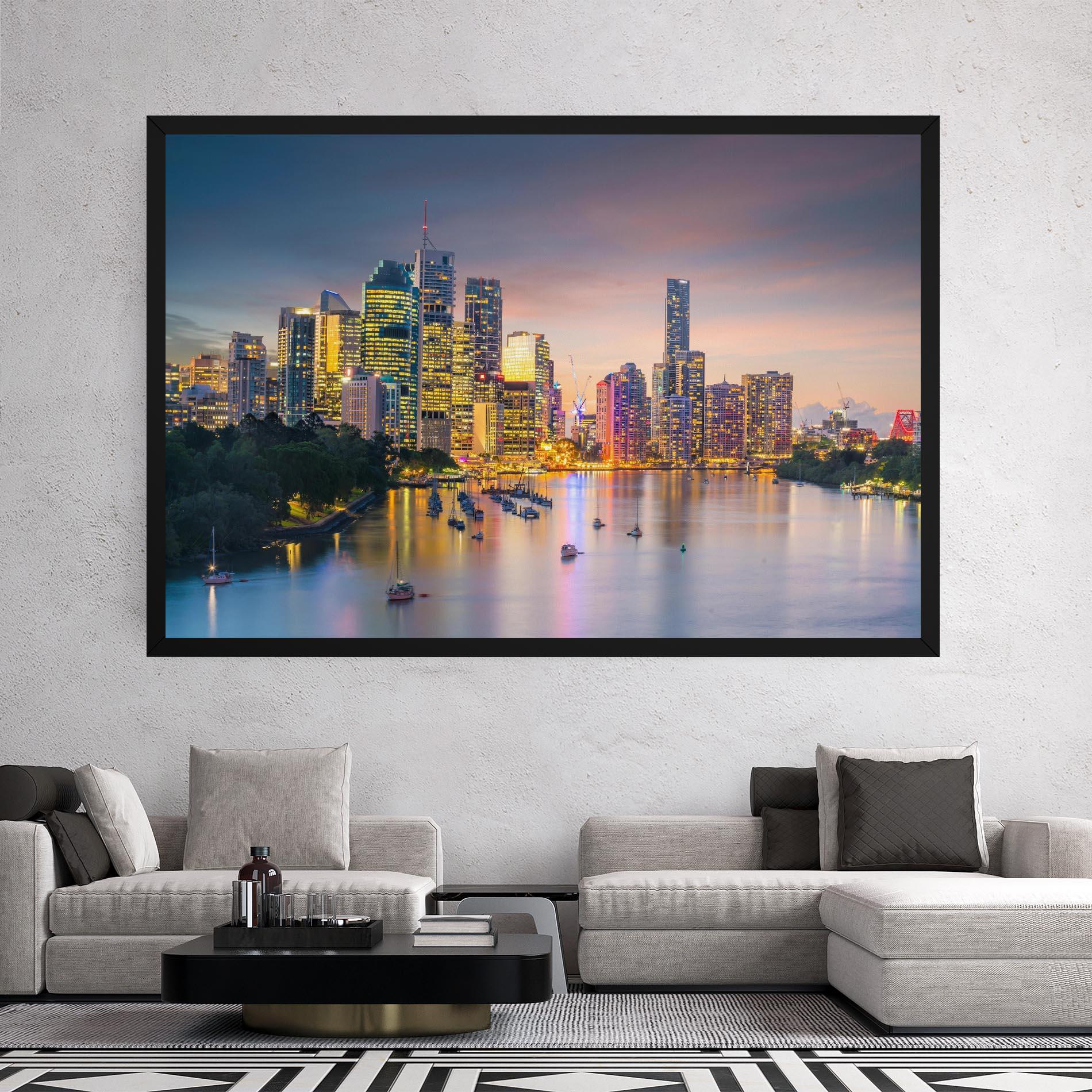 Vászonkép Brisbane City Skyline mockup 2