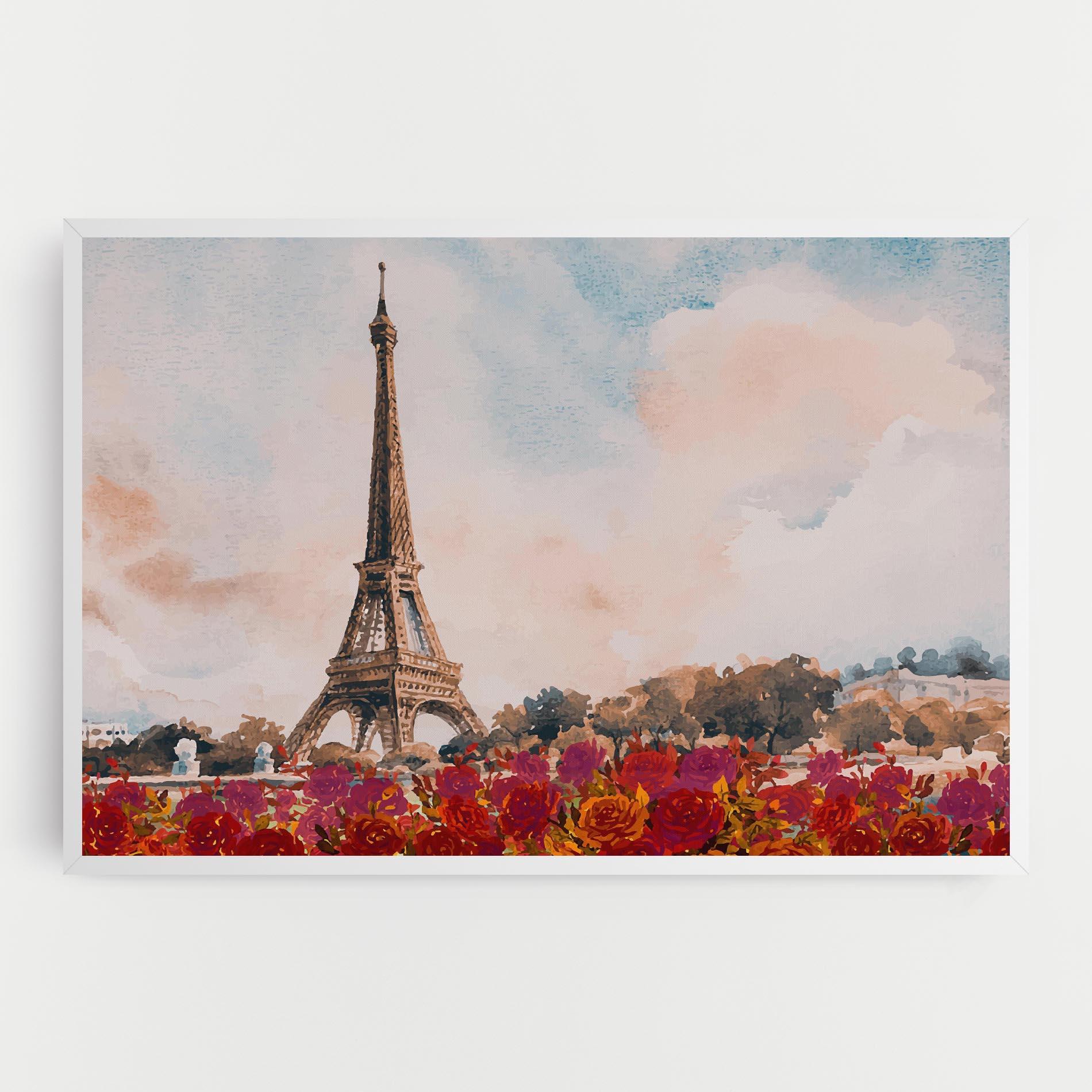 Vászonkép Eiffel Tower Roses mockup 0