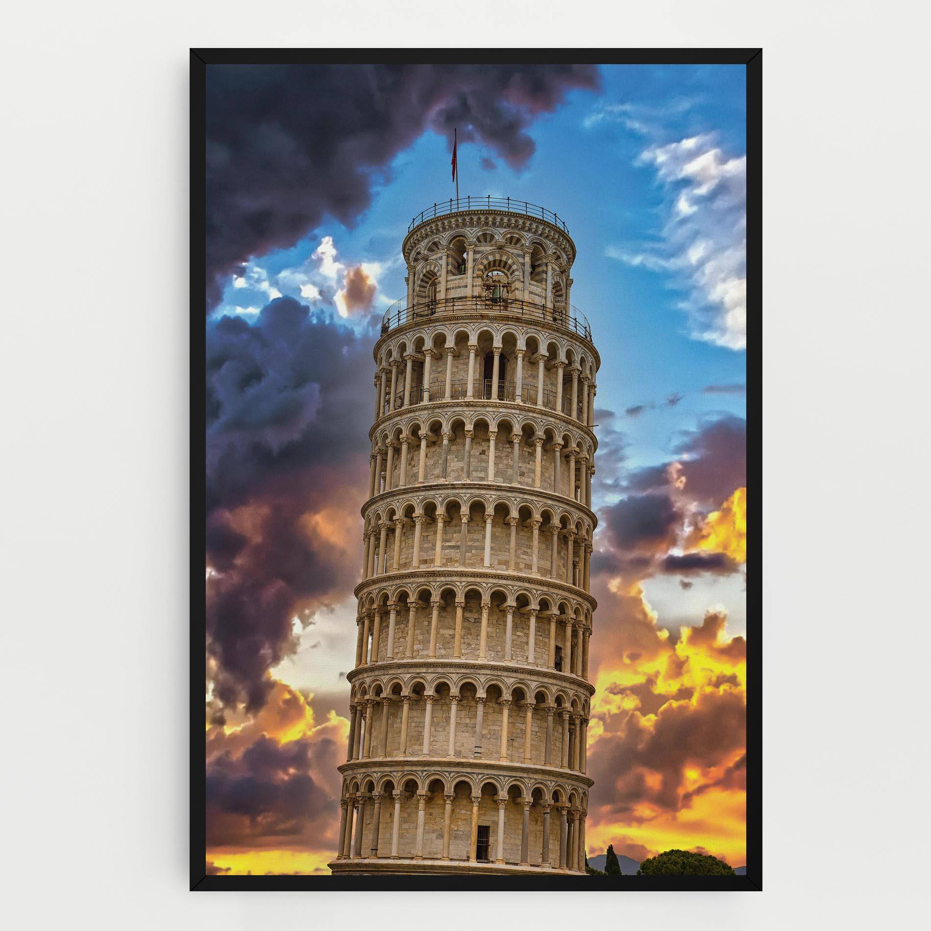 Vászonkép Tower Of Pisa Sunset mockup 0