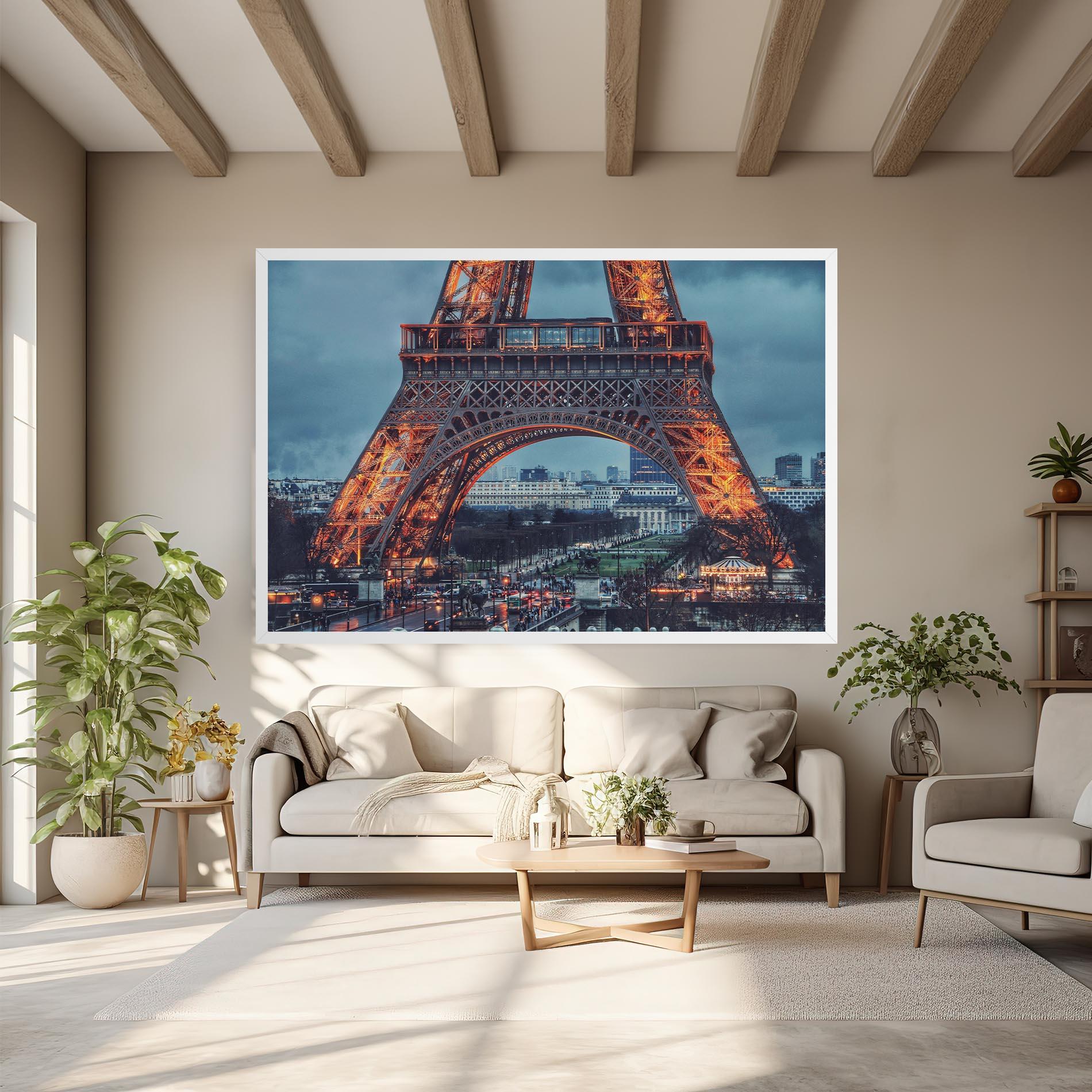 Vászonkép Eiffel Tower Lights mockup 6