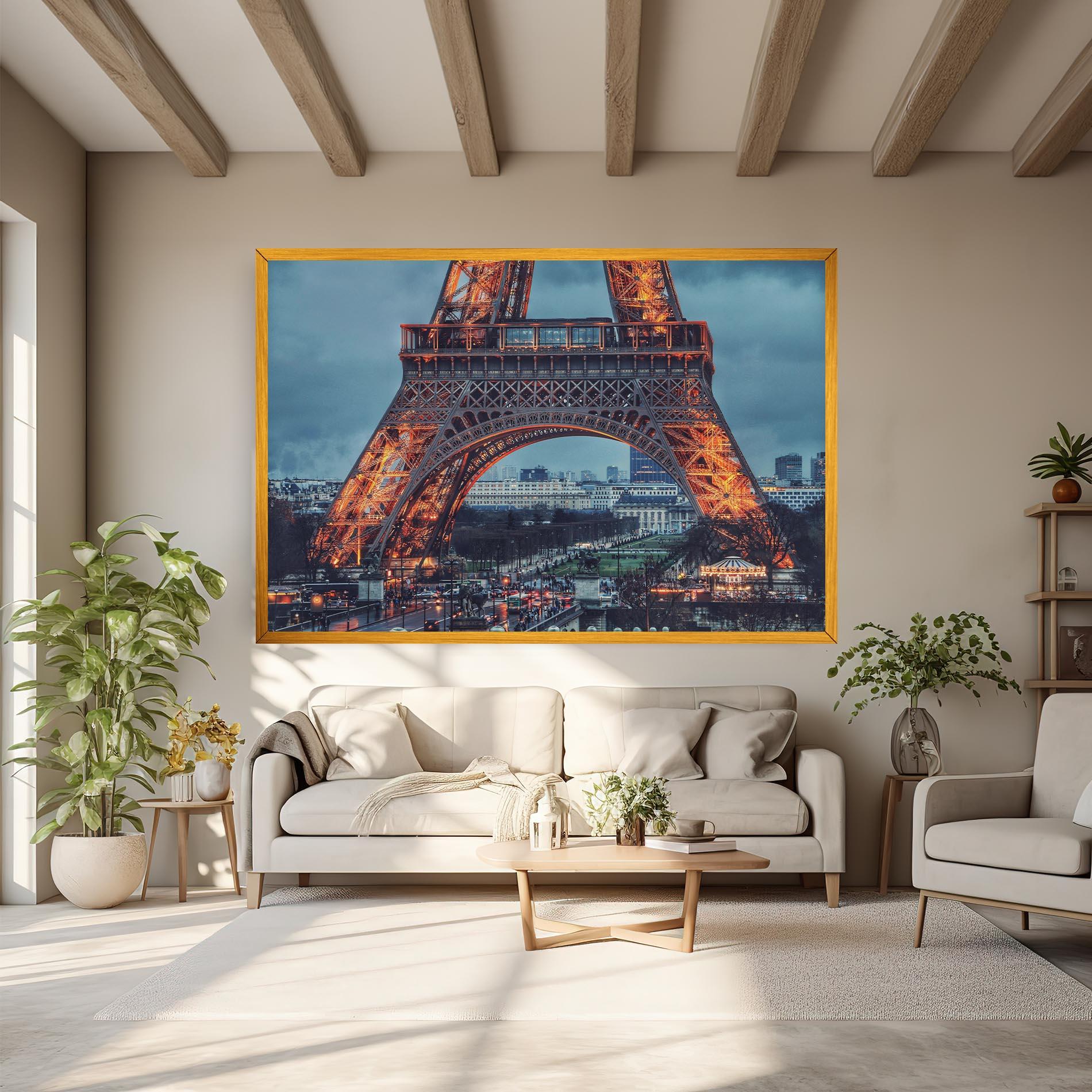 Vászonkép Eiffel Tower Lights mockup 6