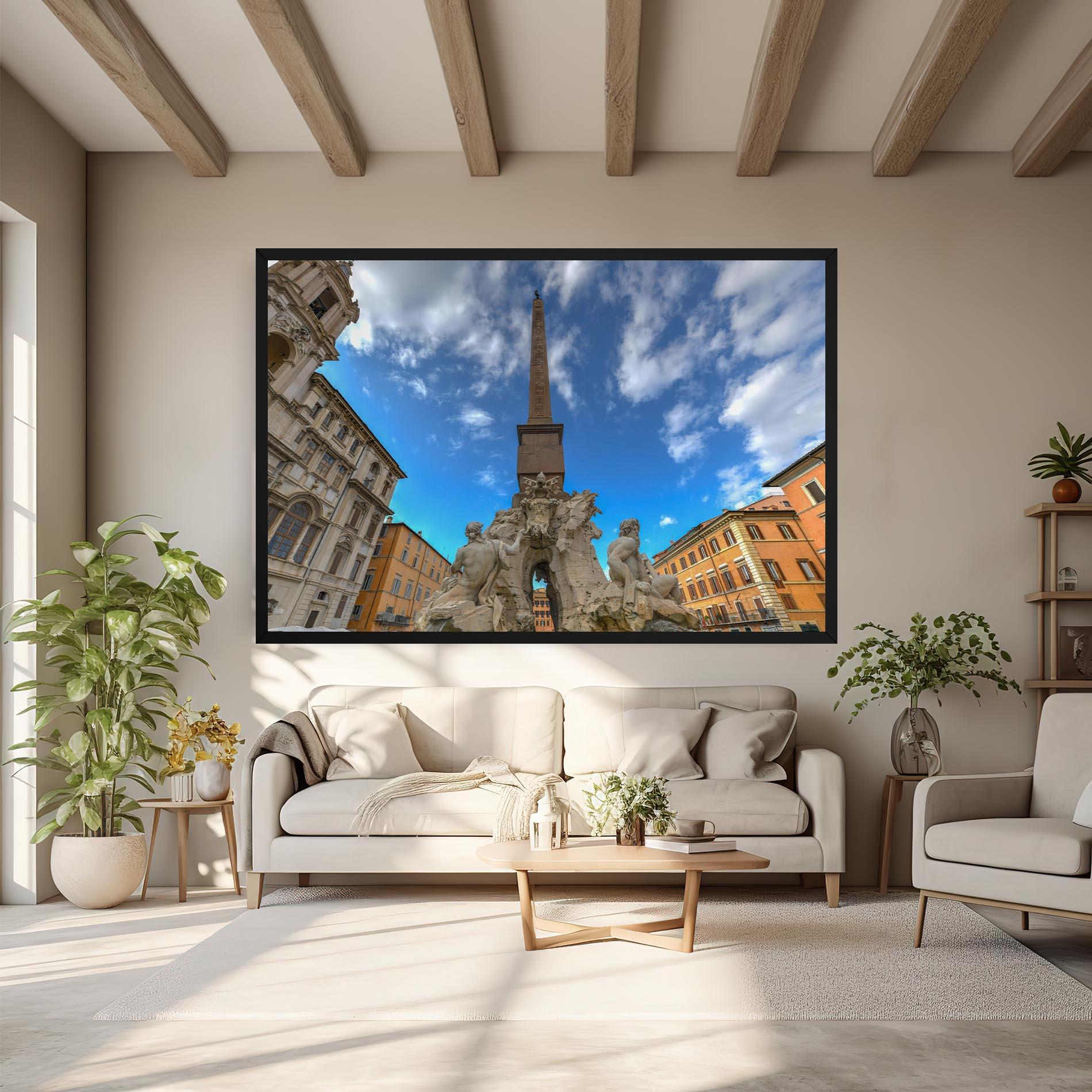 Vászonkép Piazza Navona Italy mockup 6