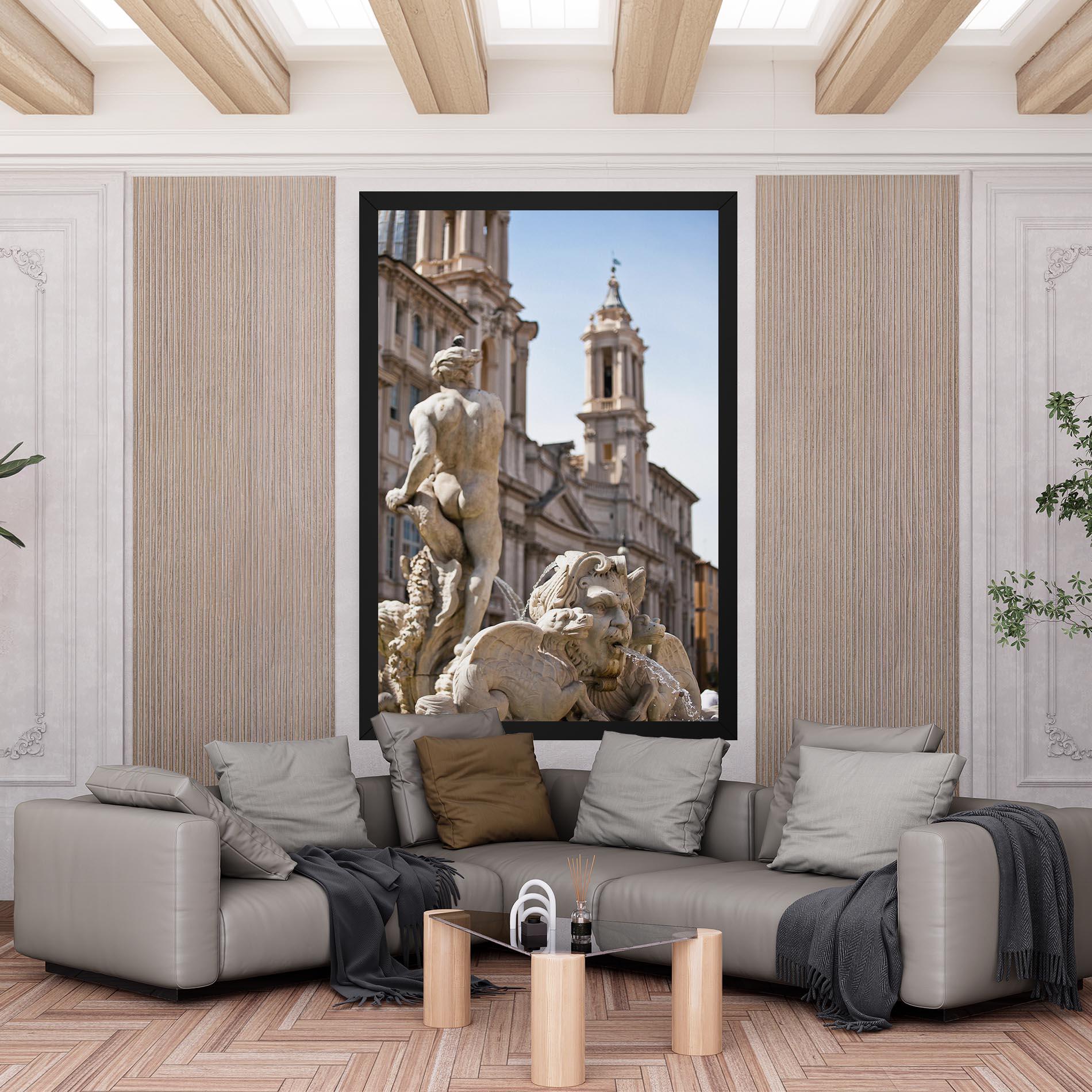 Vászonkép Baroque Statue Italy mockup 6