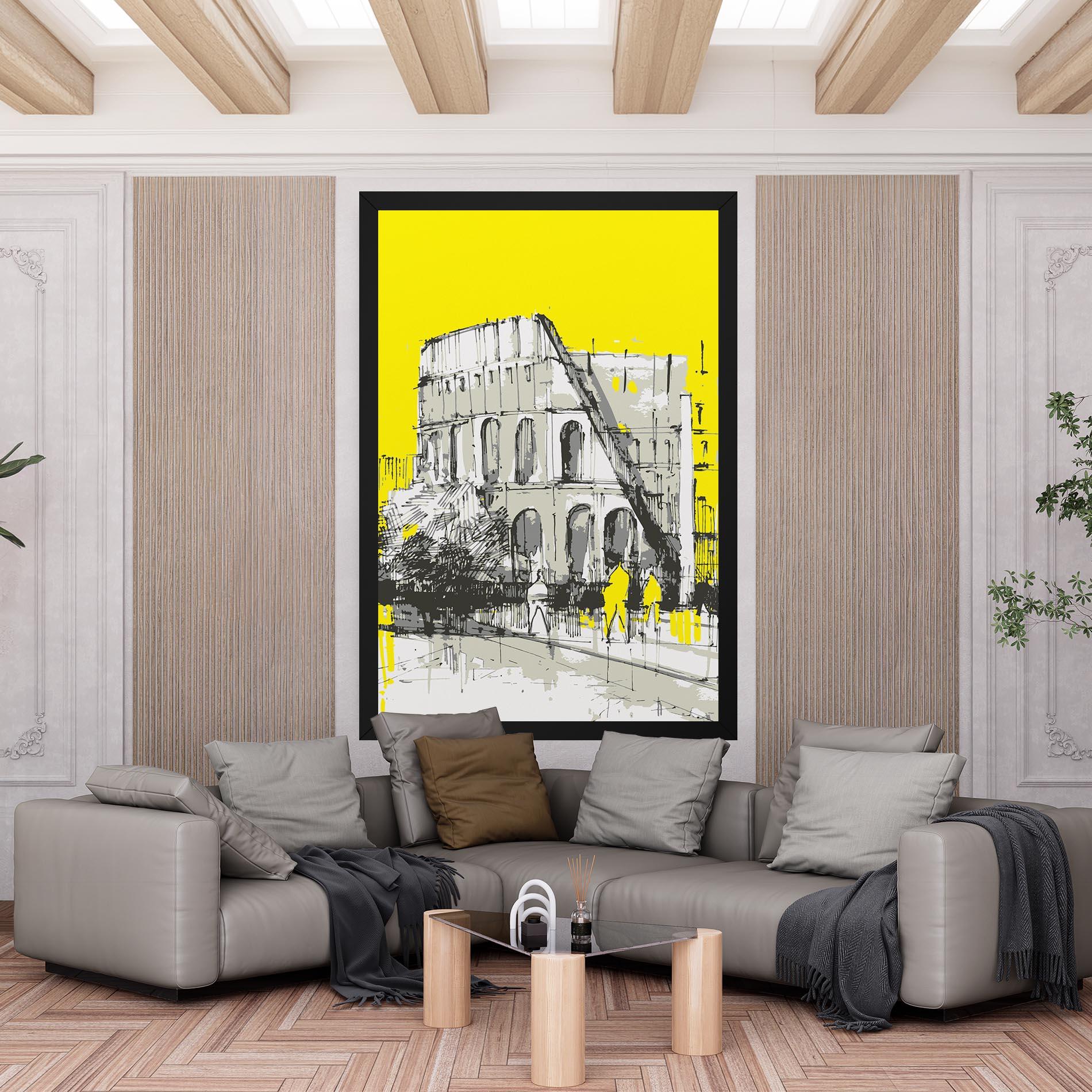 Vászonkép Yellow Colosseum mockup 6
