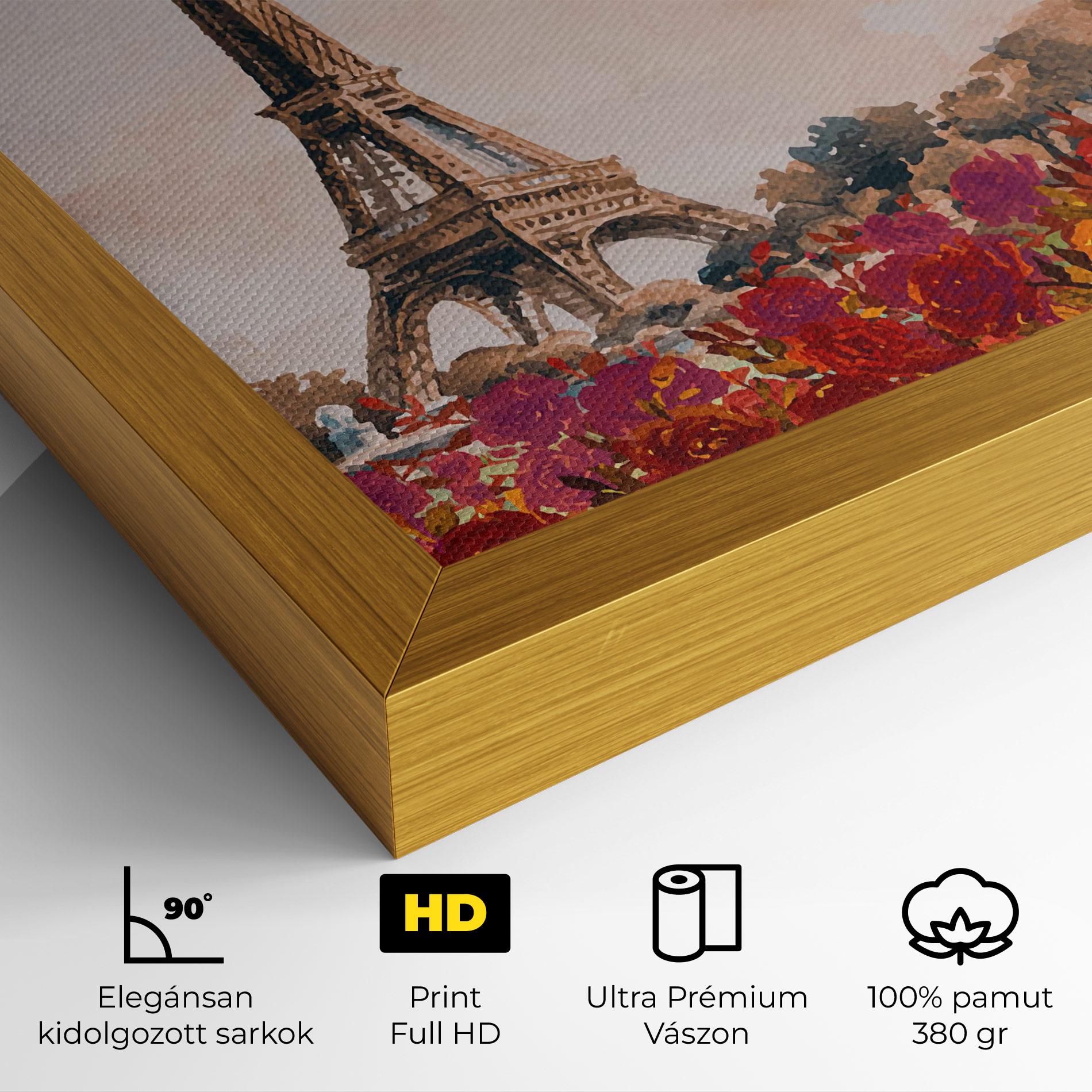 Vászonkép Eiffel Tower Roses mockup 4